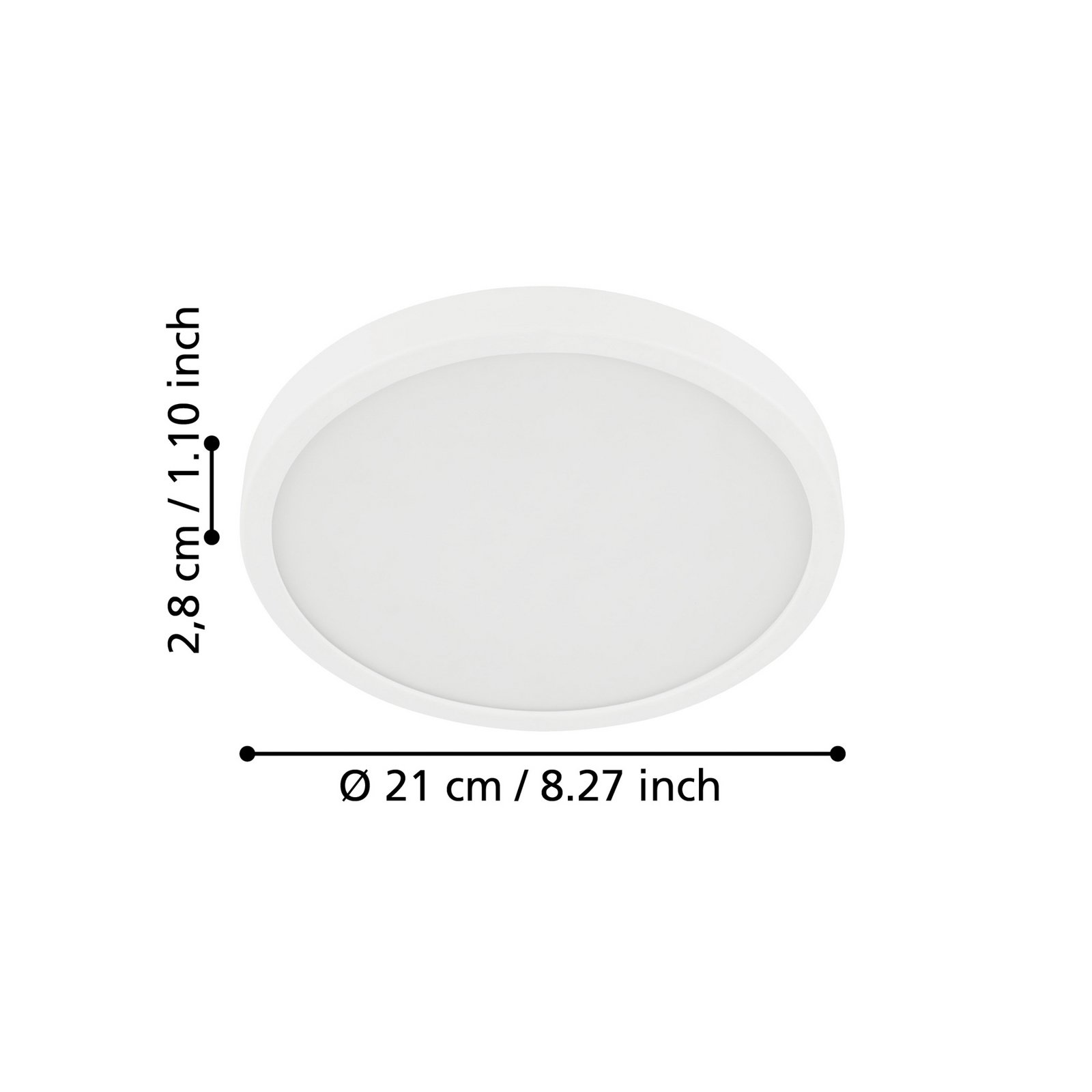 LED-taklampe Fueva 5 IP44 3000K hvit Ø21cm
