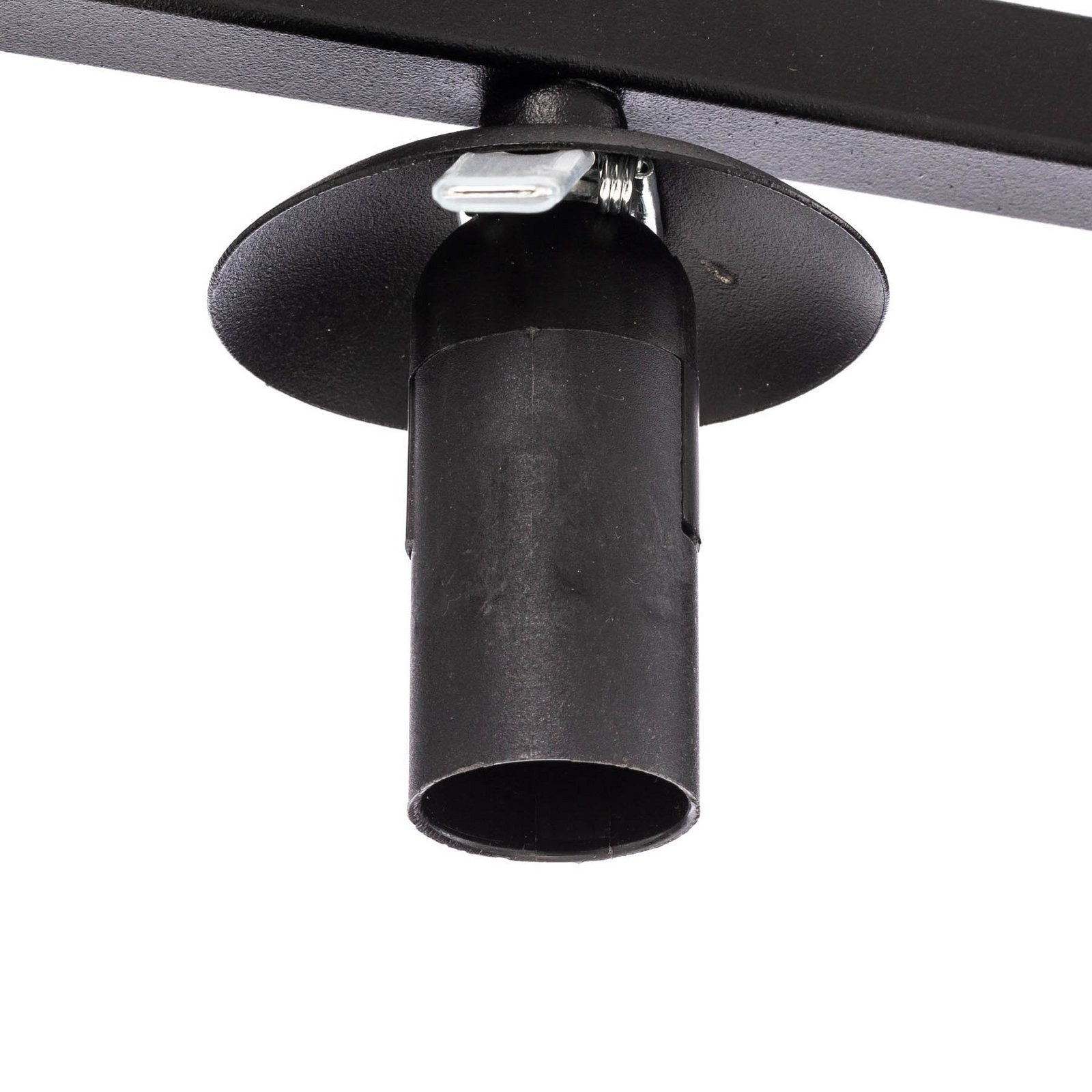 Smart ceiling lamp, black/opal, 5-bulb