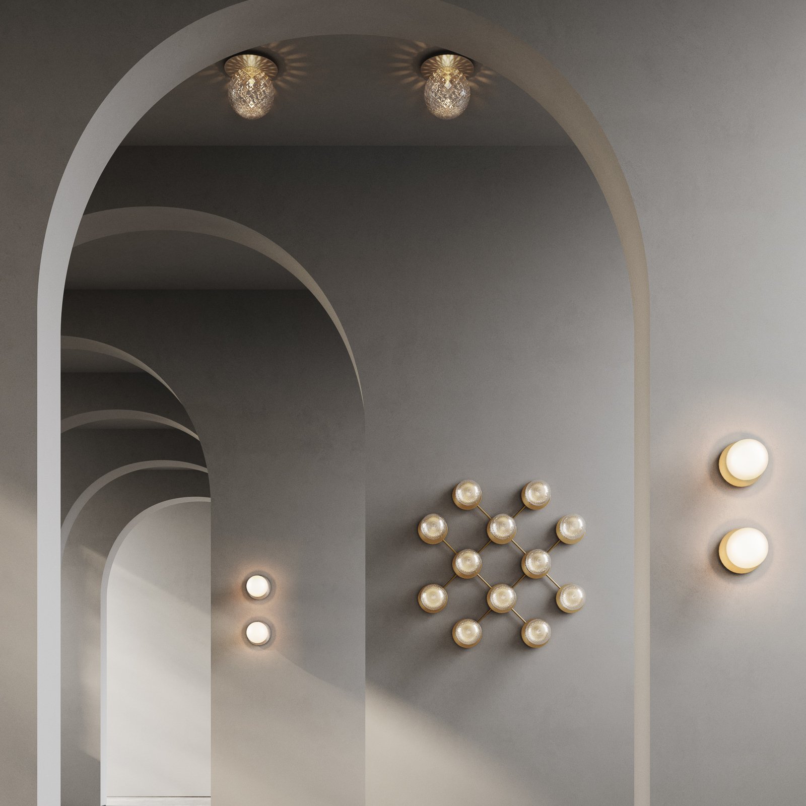 Liila 1 Applique Murale/Plafonnier IP44 Large Clair Argent/Blanc Opale - Nuura