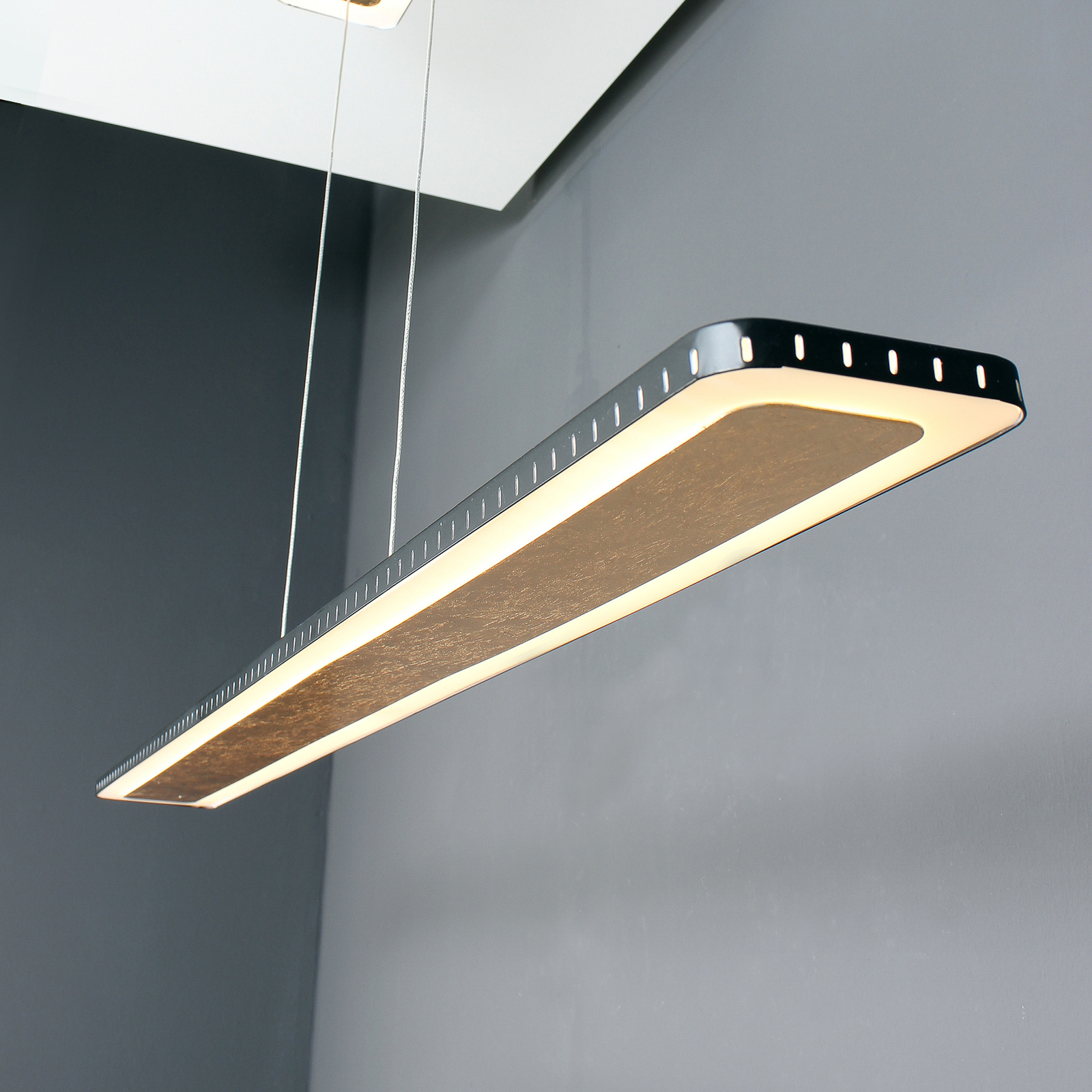 LED-hengelampe Solaris 3-trinns-dim gull 120 cm