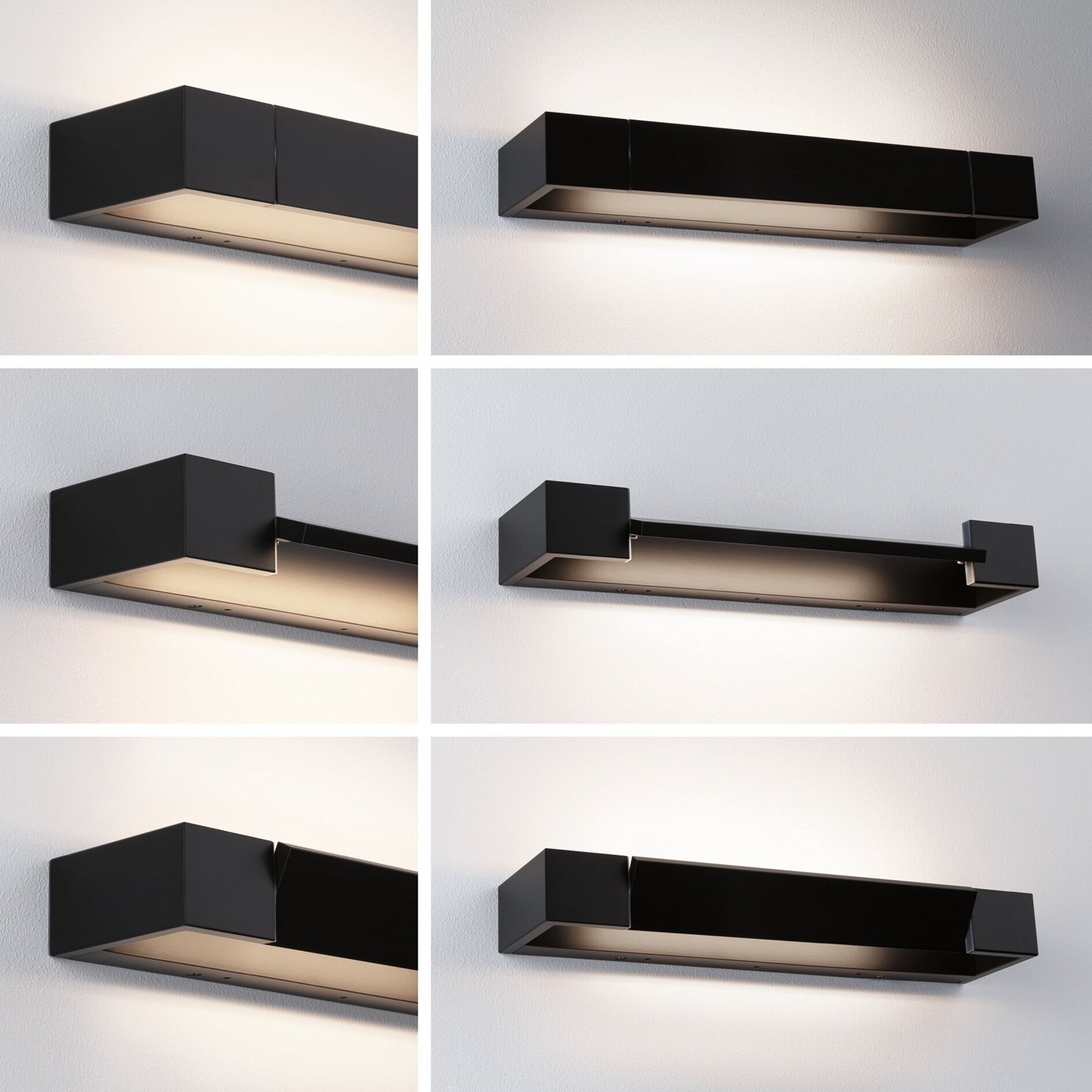 Paulmann LED sienas lampa Lucille, melna, 40 cm IP44 dim