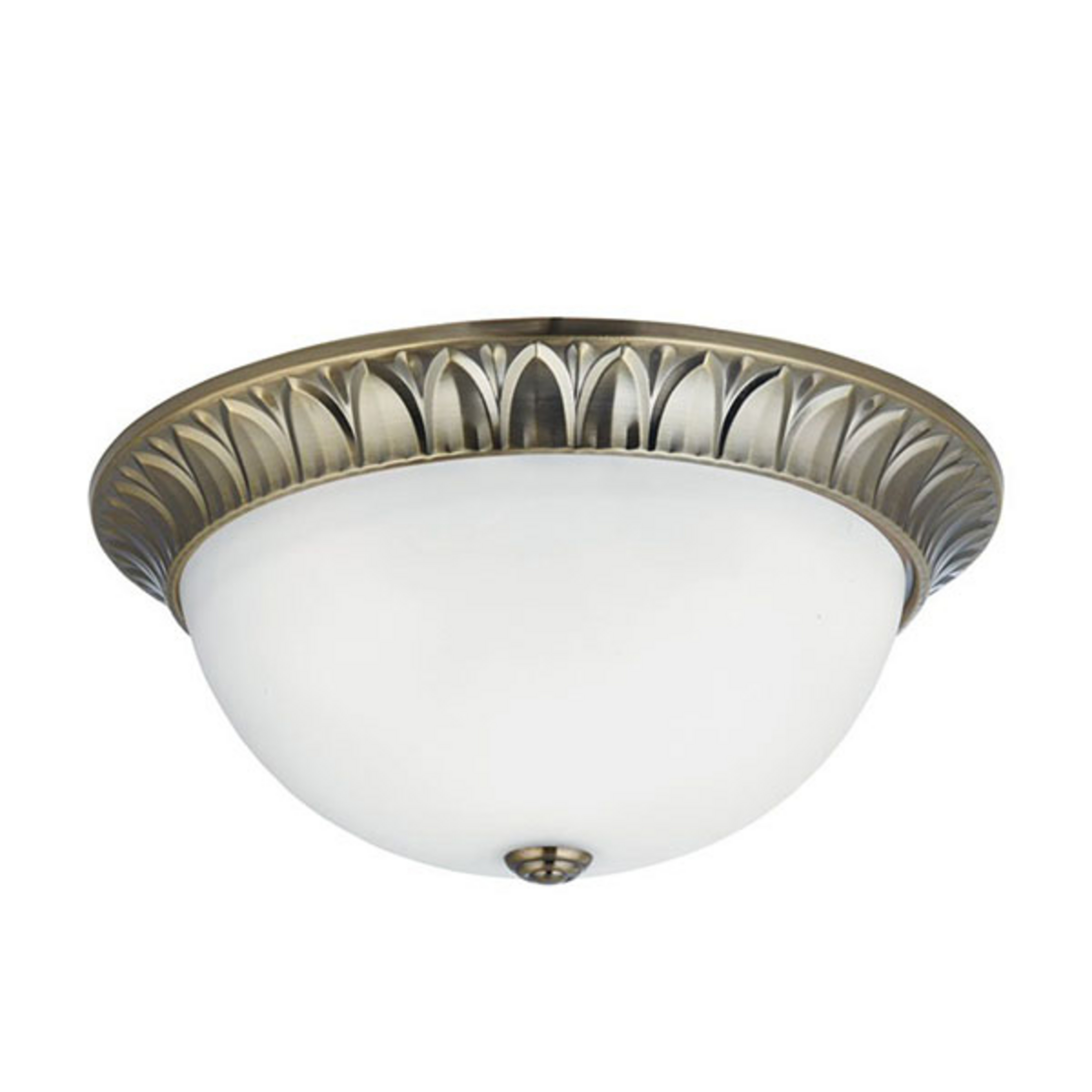 Plafonnier en verre Flush laiton antique