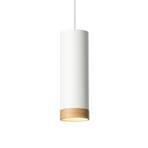 LED pendant light PHEB, white/oak
