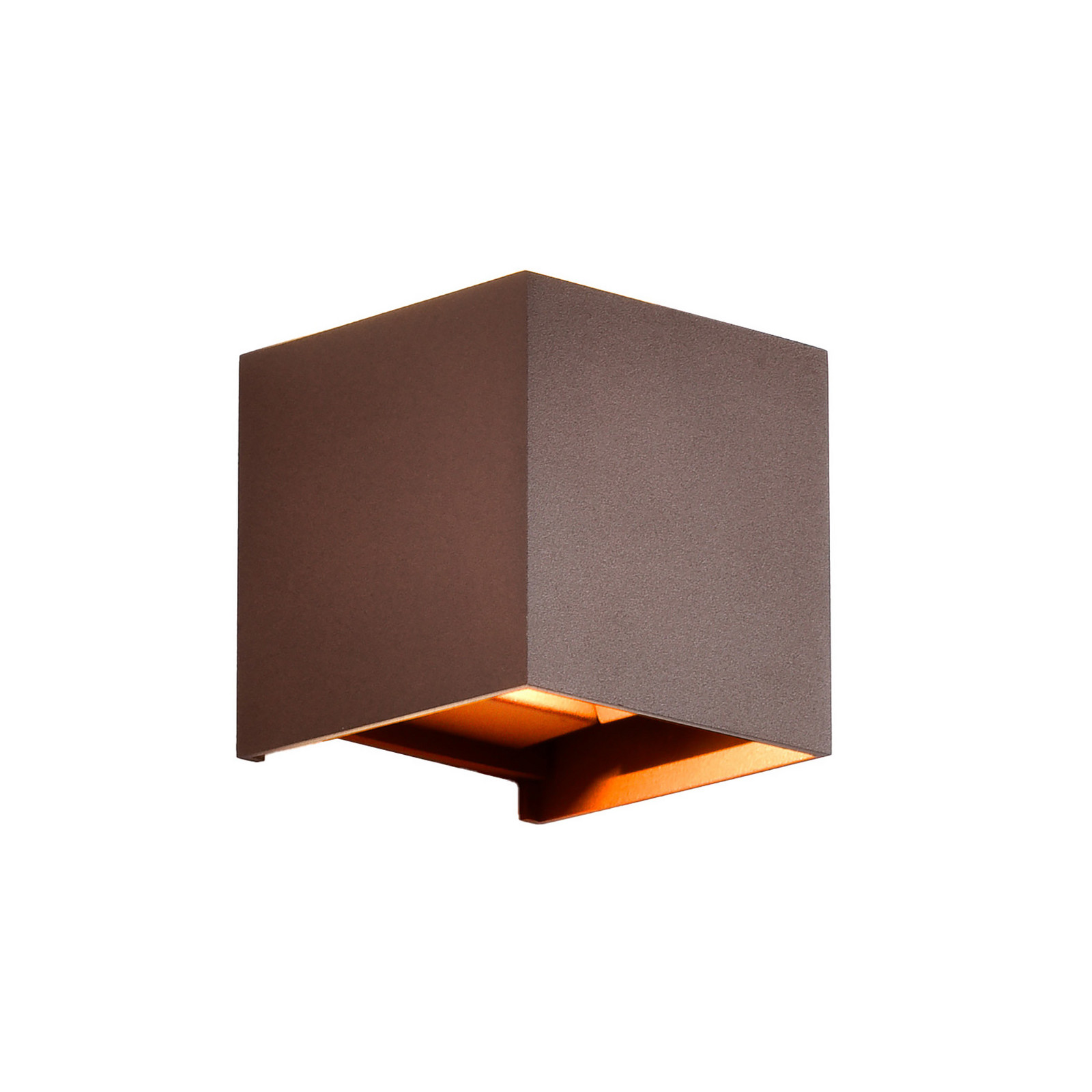 Mantra Iluminación Davos LED vanjska zidna svjetiljka, corten, četvrtasta, prigušiva aluminij