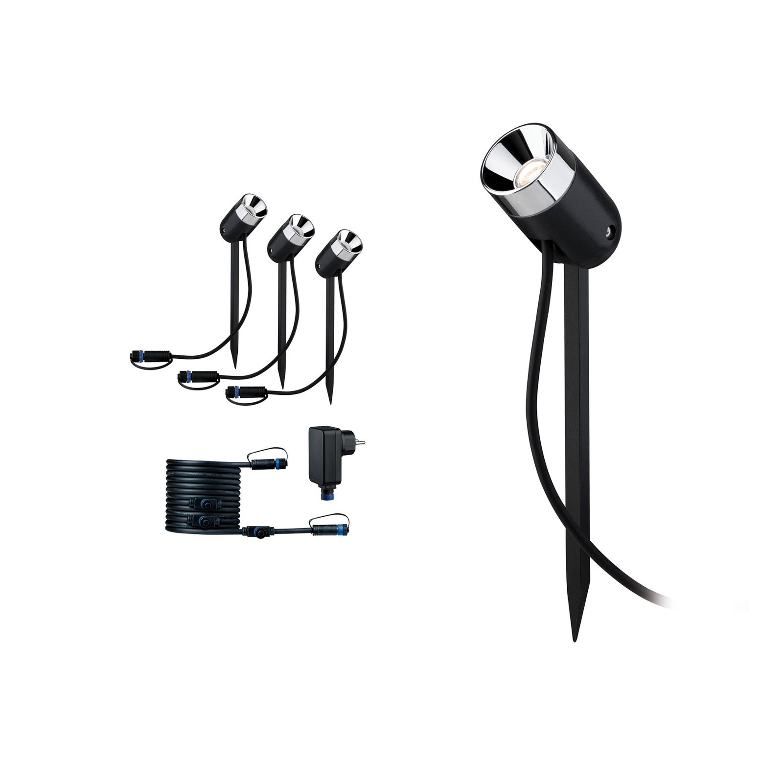 Plug & Shine 3 LED Tuinlamp Pike IP65 Anthracite - Paulmann