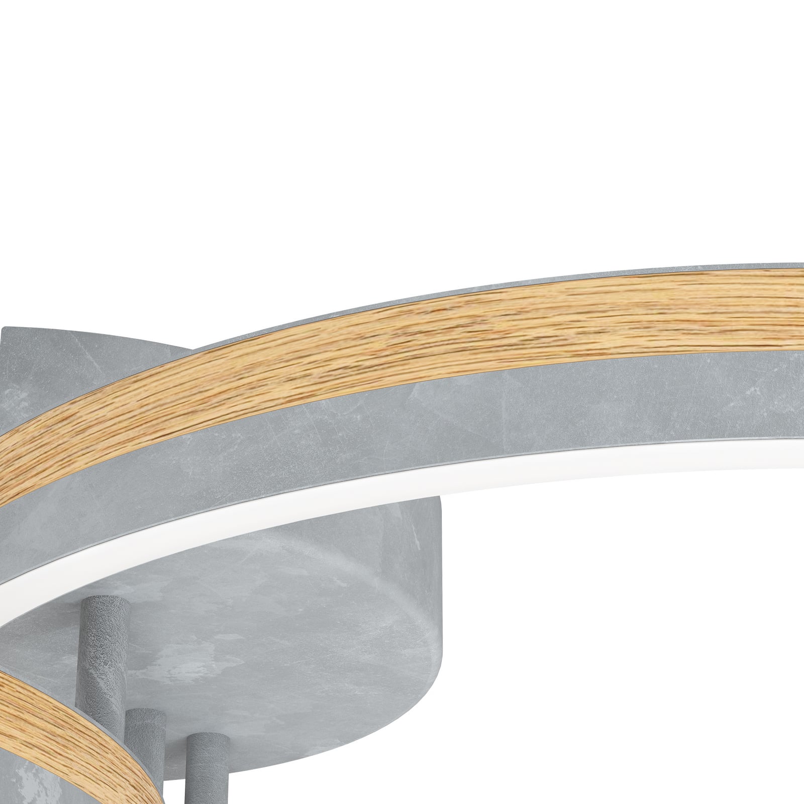 Cadinaro LED ceiling lamp, grey/wood, 73 cm, dimmable - Stars of Light