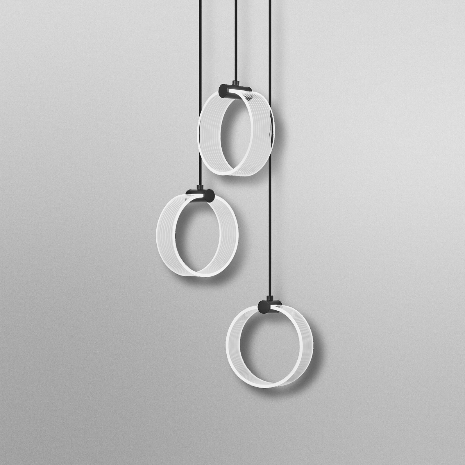 OSRAM LED-Hängelampe Decor Circle, 3-fl. rund, CCT, schwarz