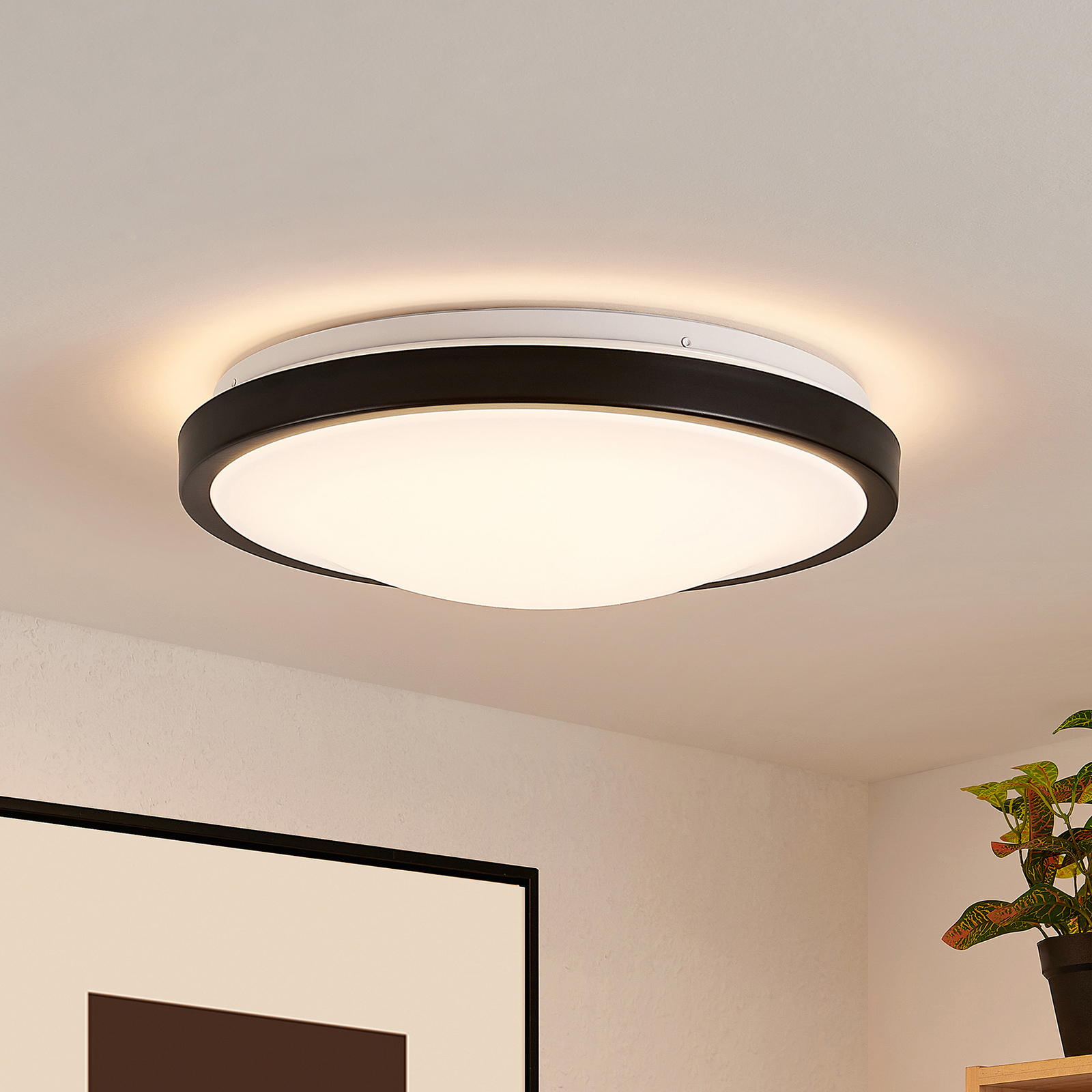 Lindby Villum LED φωτιστικό οροφής, στρογγυλό, 35 cm