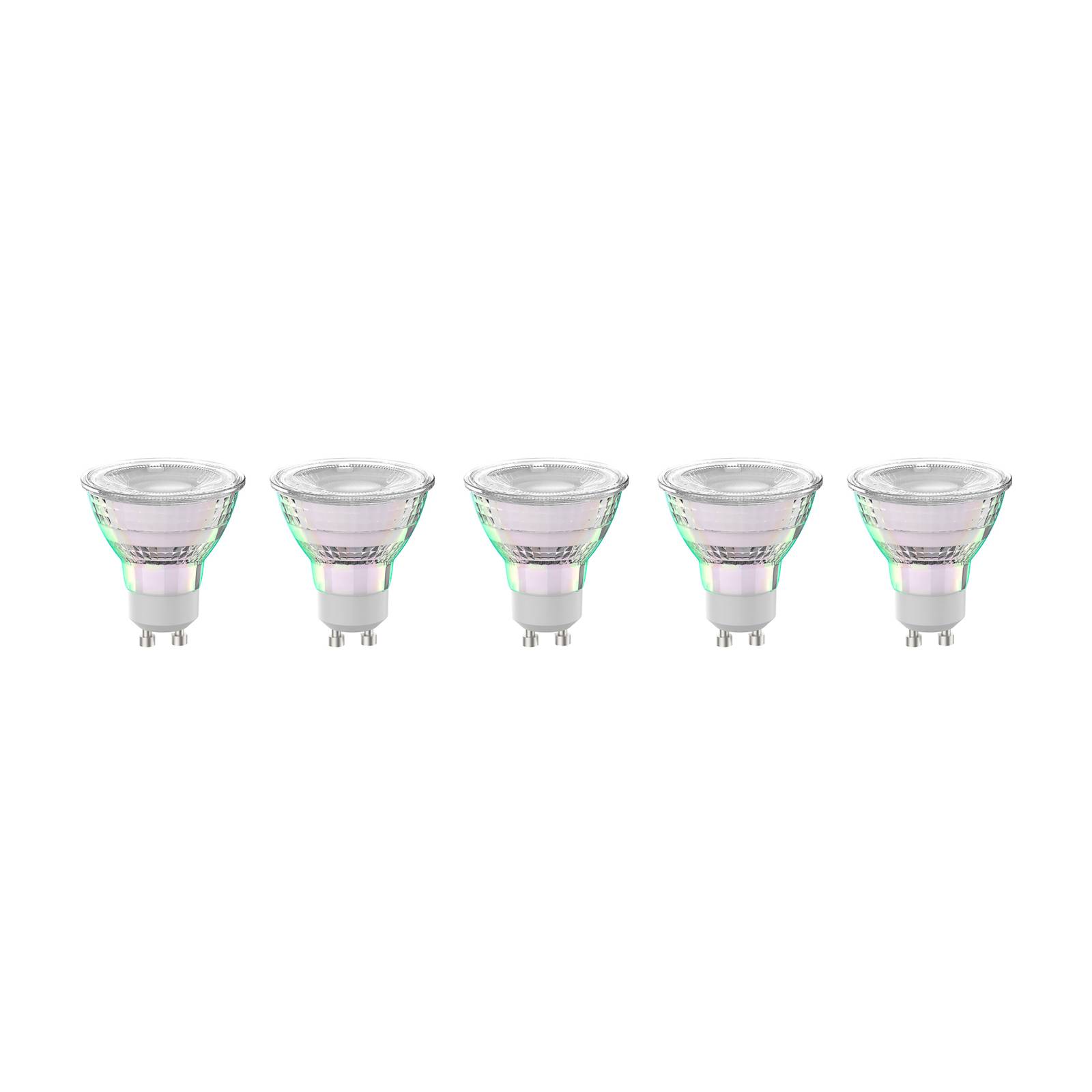 Arcchio LED-Leuchtmittel GU10 4,7W 2700K 850lm Glas 5er-Set