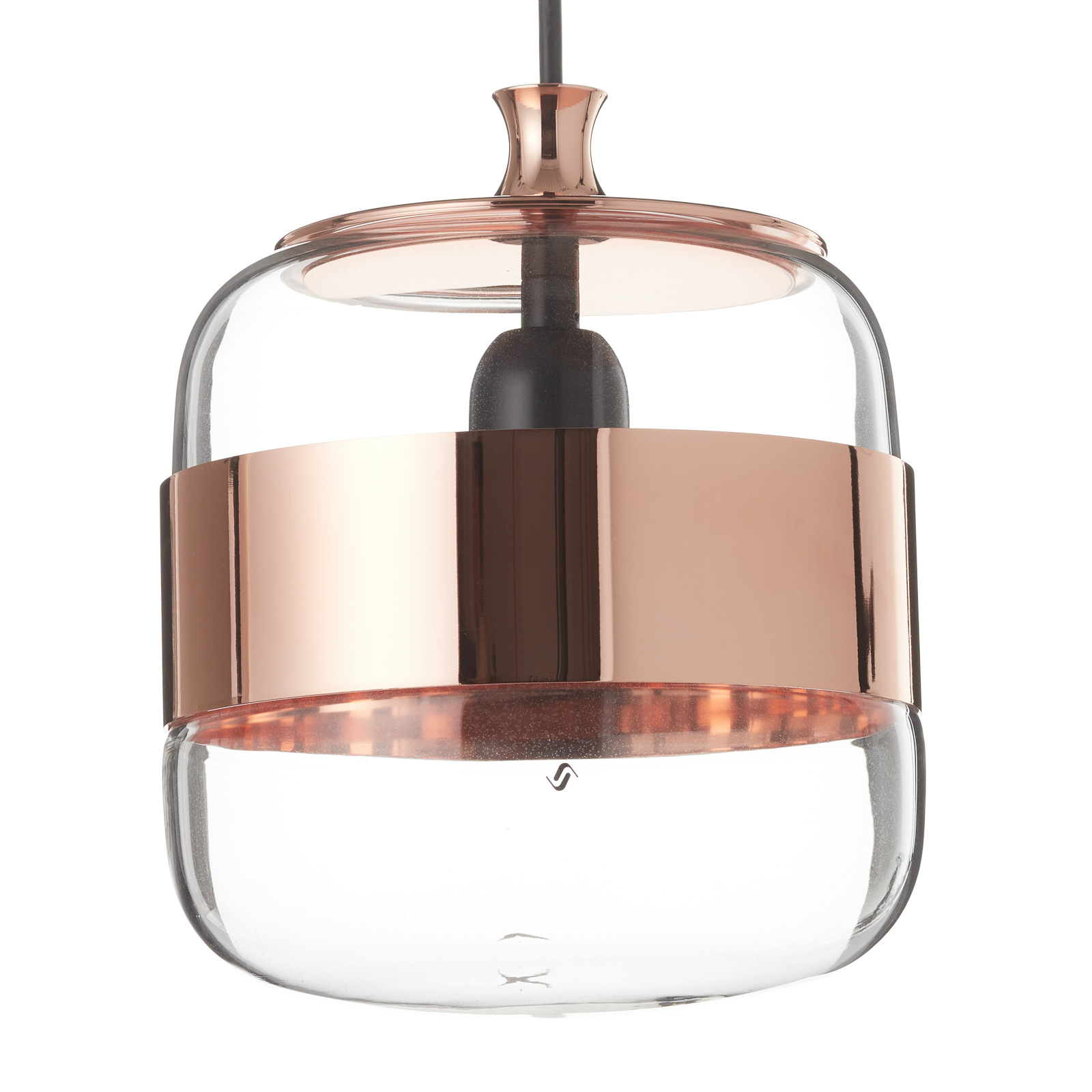 Vistosi Designer Murano glass hanging lamp Futura, 20 cm, for Living / Dining Room, metal, glass, E27, 77 W, energy efficiency: A++, H: 24 cm