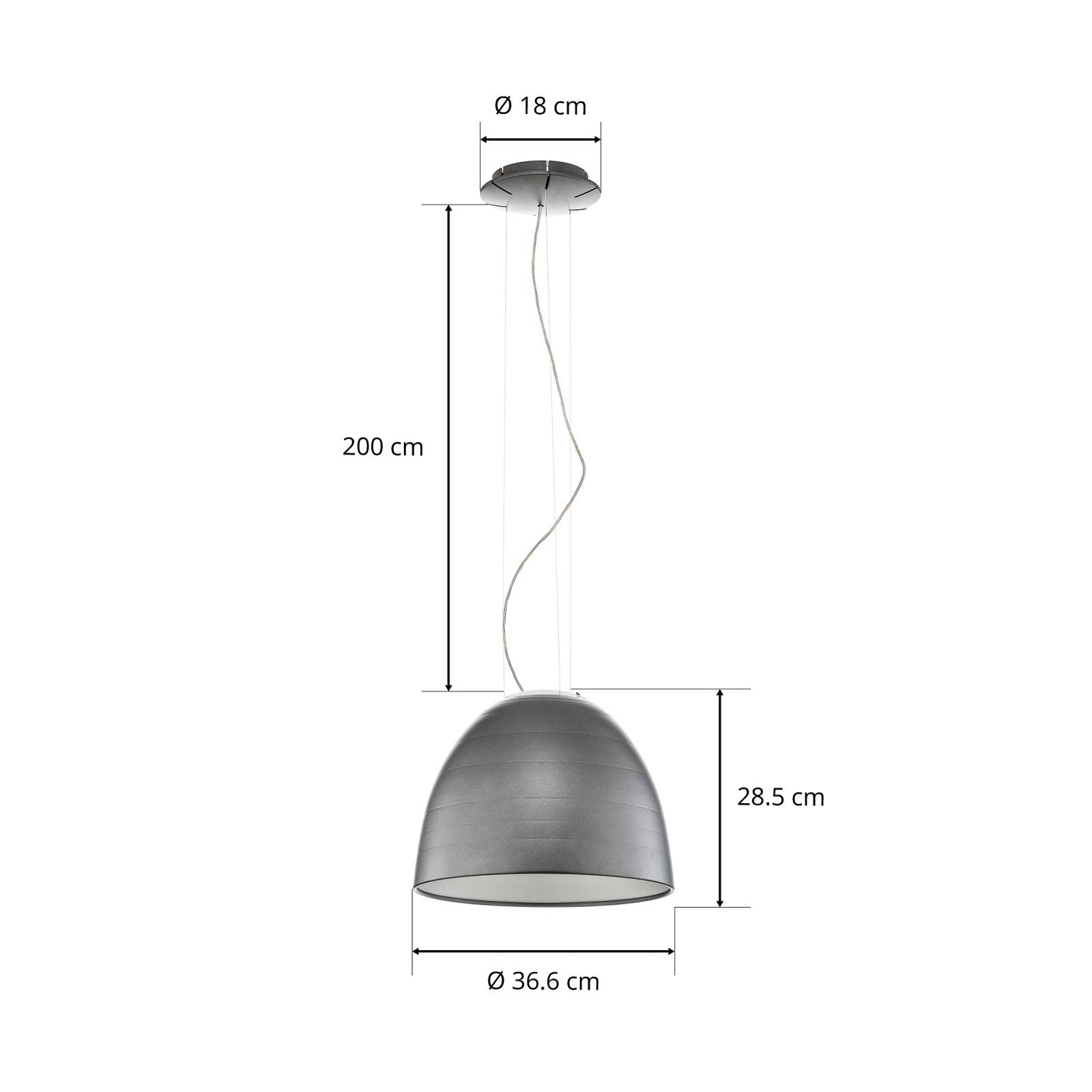 Artemide Nur Mini lampa wisząca, antracyt