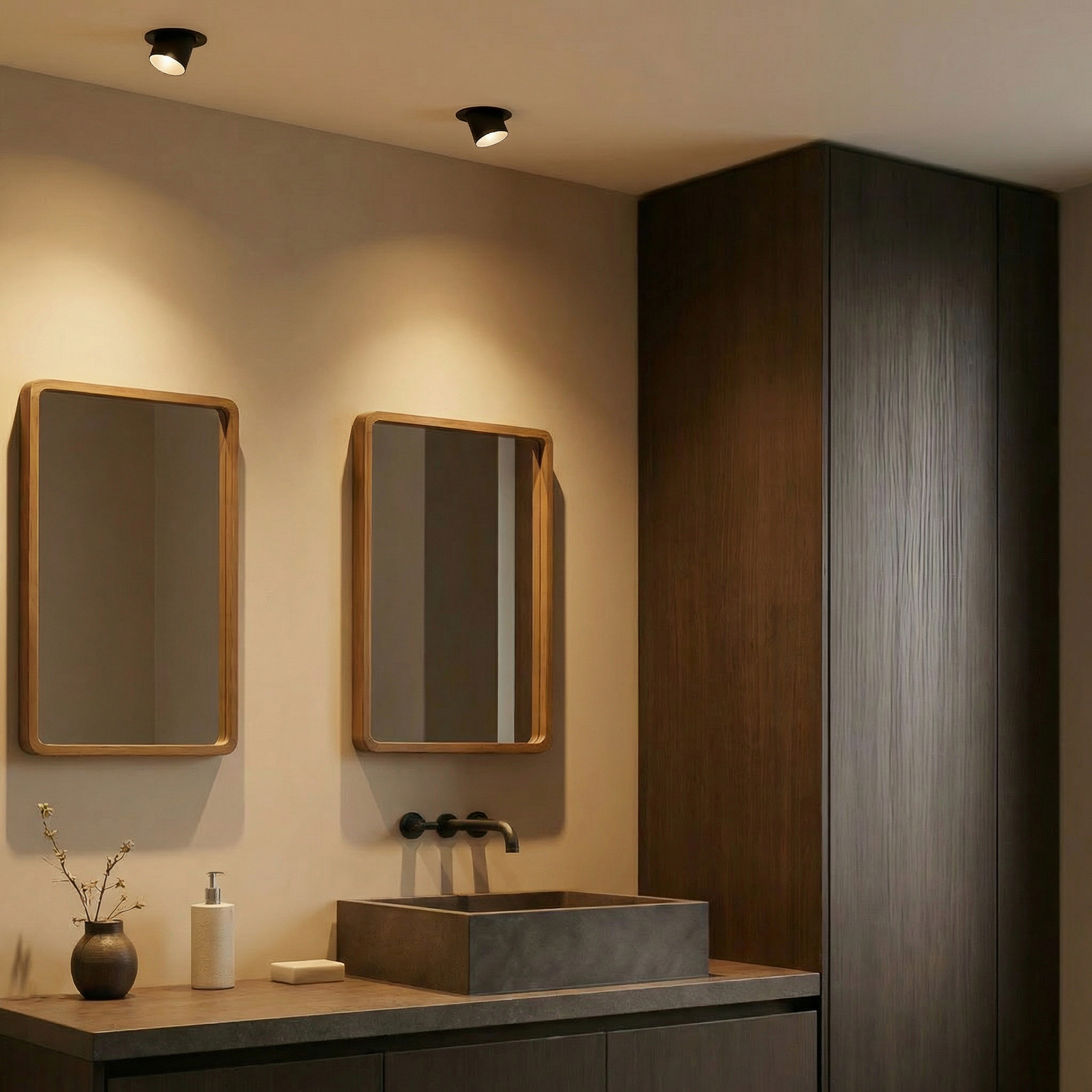 Downlight Thorid de Lindby, Ø 9 cm, negro, metal, GU10