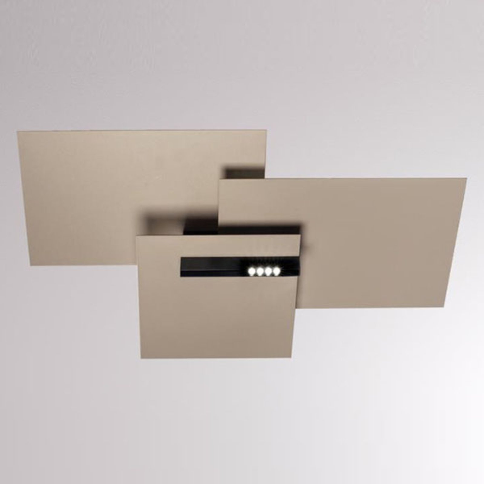 LOUM Lloyd Rectangular LED ceiling light terra, for Living / Dining Room, aluminium, 33 W, energy efficiency: A+, L: 80 cm, W: 50.3 cm, H: 16.6 cm
