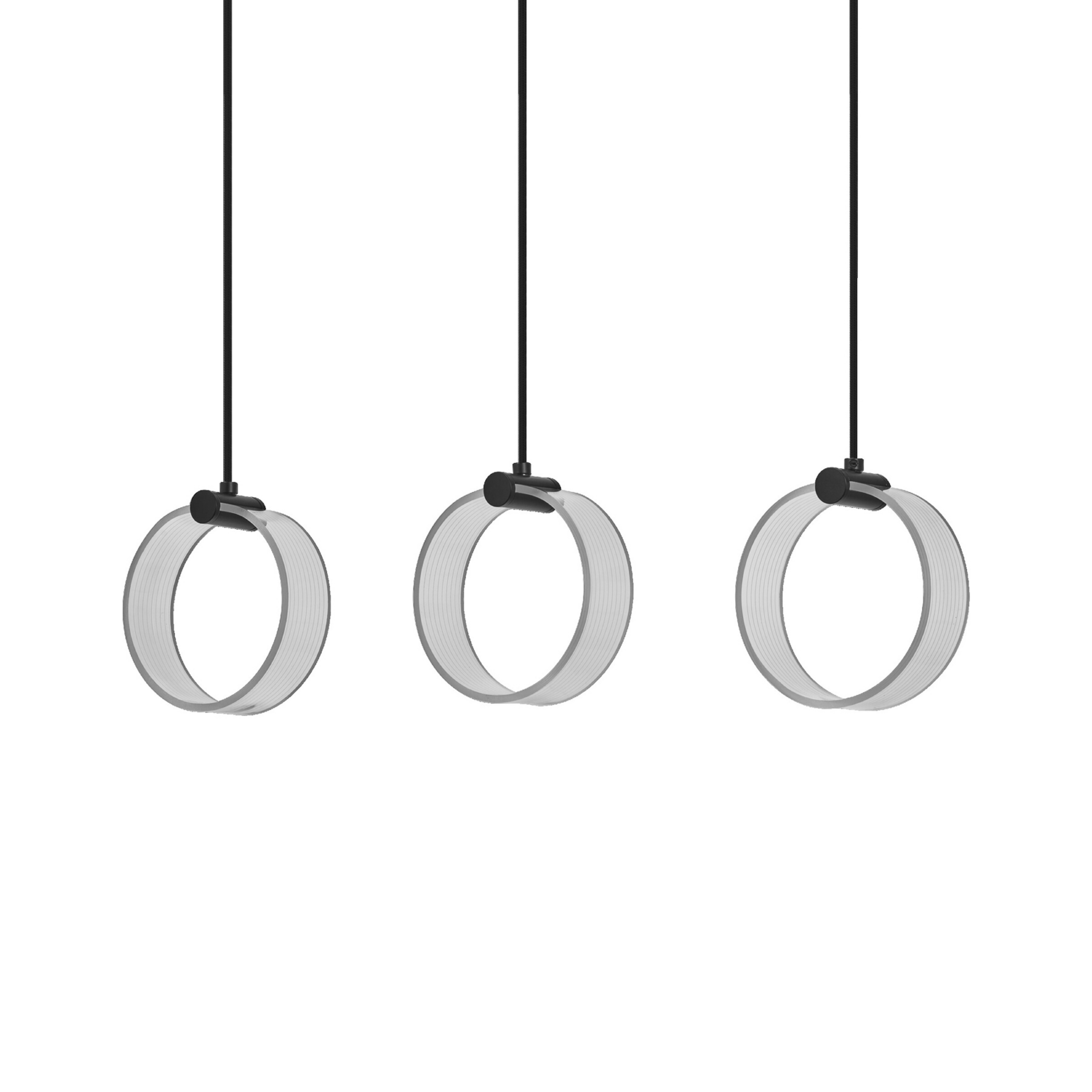 OSRAM LED-Hängelampe Decor Circle, 3-fl. lang, CCT, schwarz