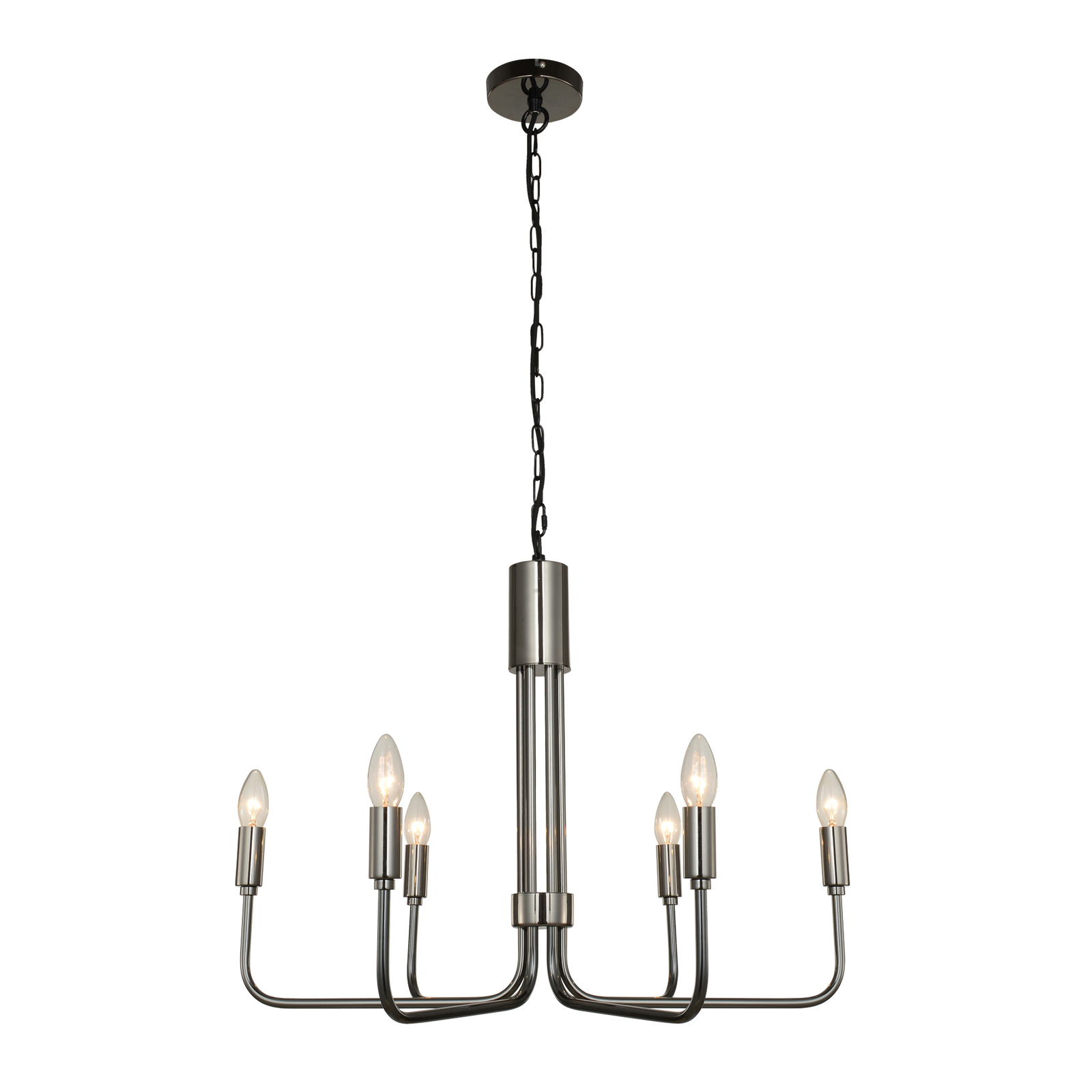 Lindby Elanova chandelier 6-bulb, gunmetal