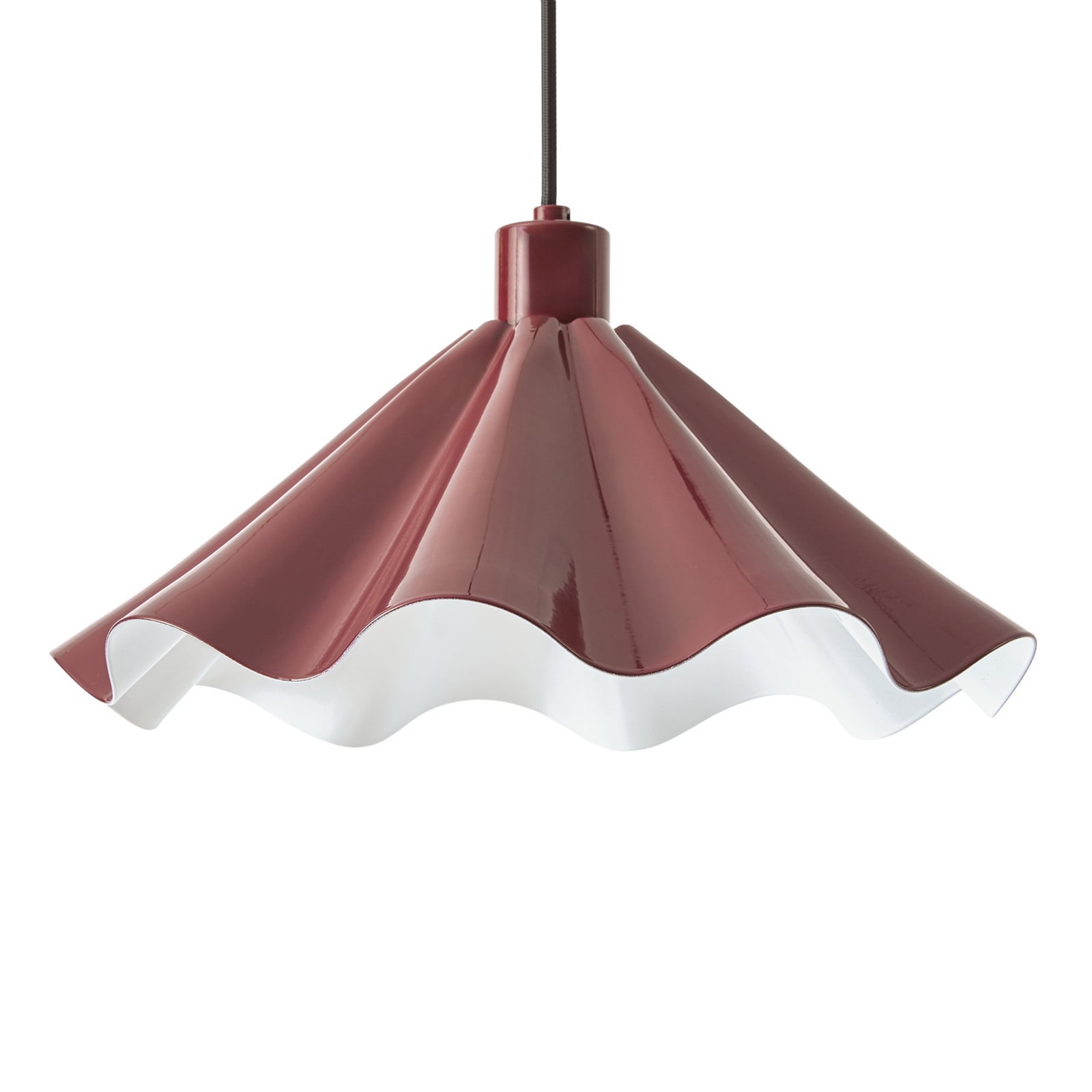 Lampă suspendată Lindby Lilliet, Ø 34 cm, roșu închis, metal, E27 Lampă suspendată Lindby Lilliet, Ø 34 cm, roșu închis, metal, E27