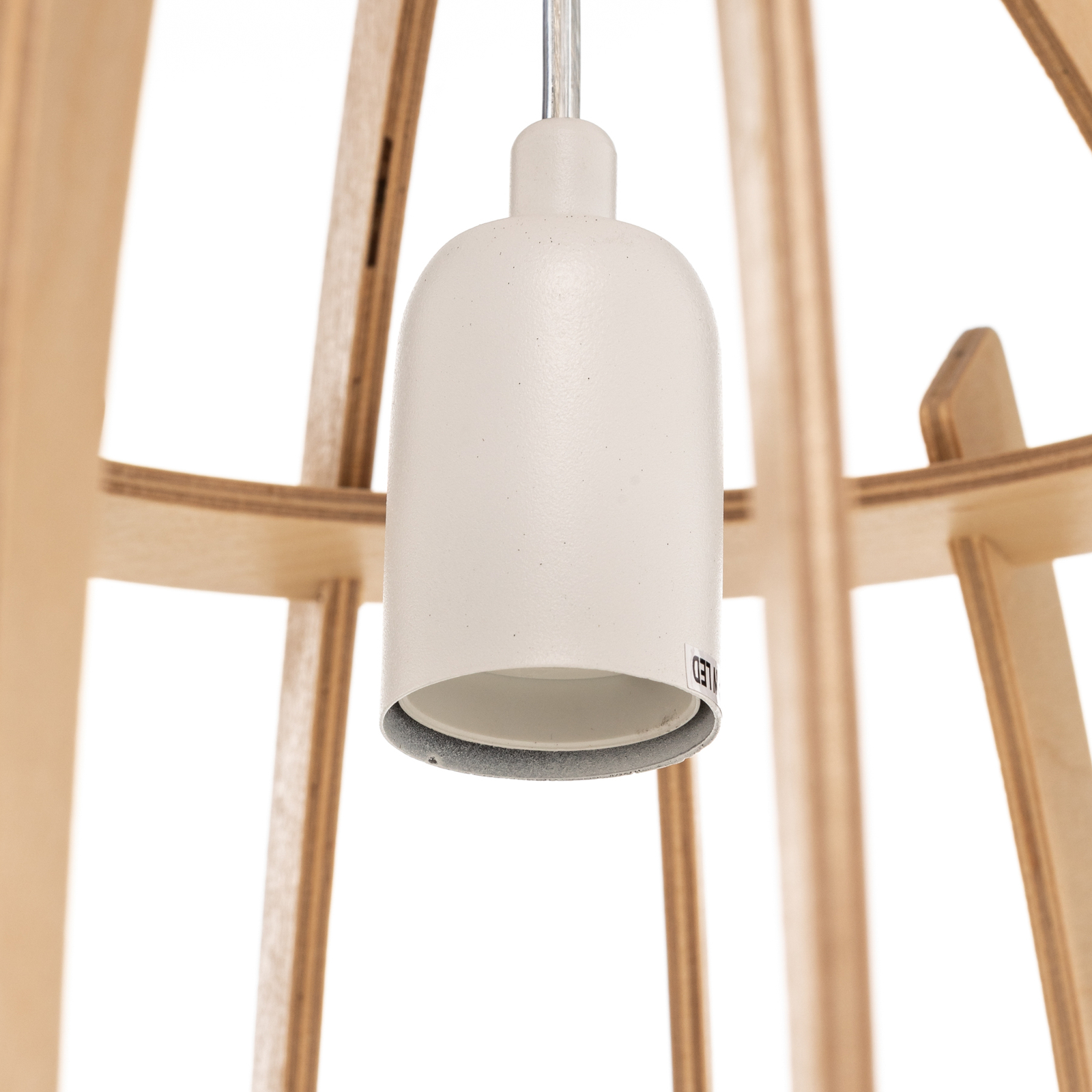 Envostar Lohr lesena viseča svetilka, polkrožna Ø 50cm