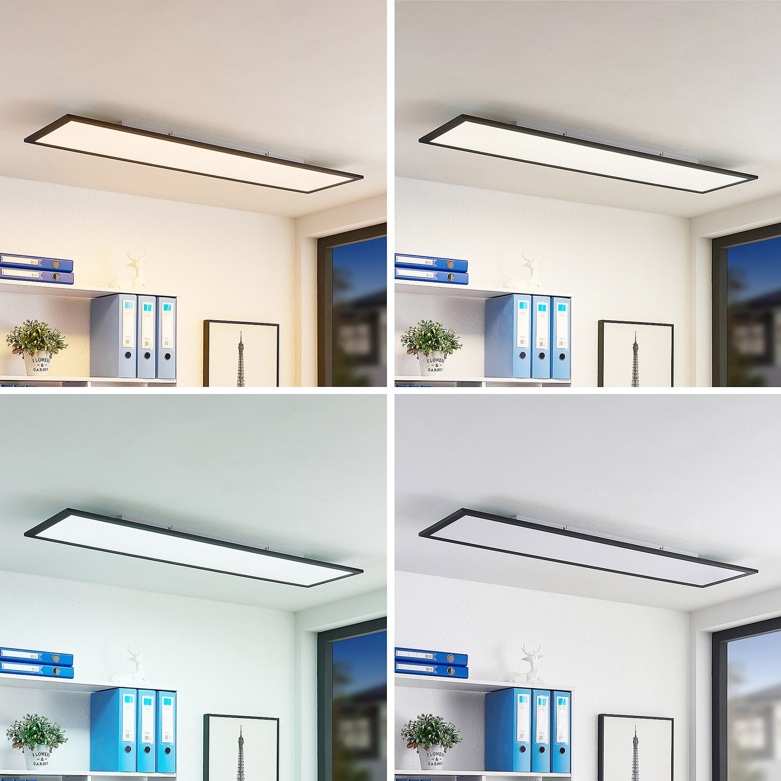 Nelios Ceiling Lamp LED 2700-6500k 120x30 Black - Lindby