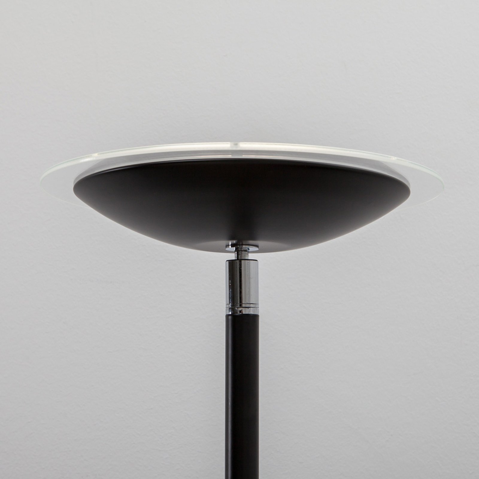 Uplighter vloerlamp Malea met LED + leesarm, zwart