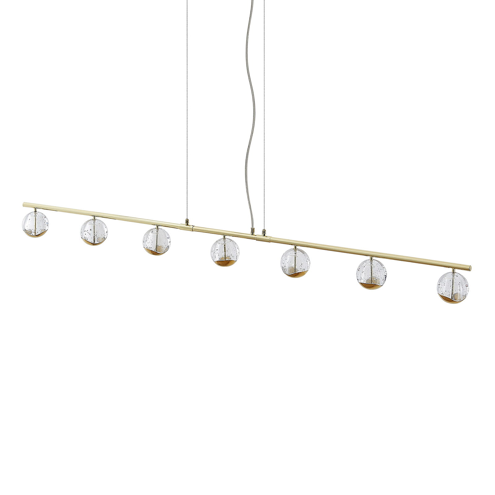 Lucande Kilio -LED-riippuvalo, 7-lamppuinen, kulta
