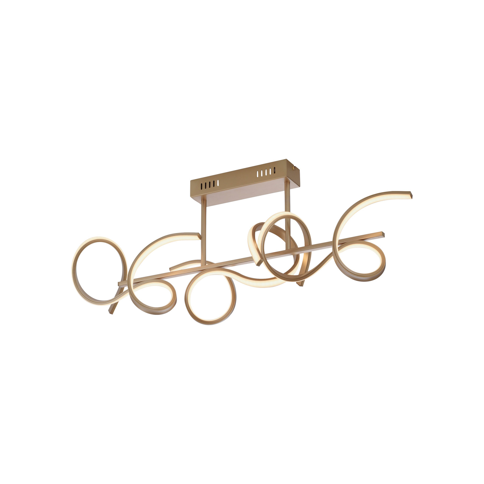 Plafonnier LED Curls, laiton mat