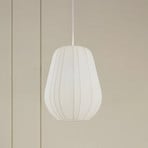 Lindby Hängeleuchte Helin, weiß, Ø 30 cm, Stoff