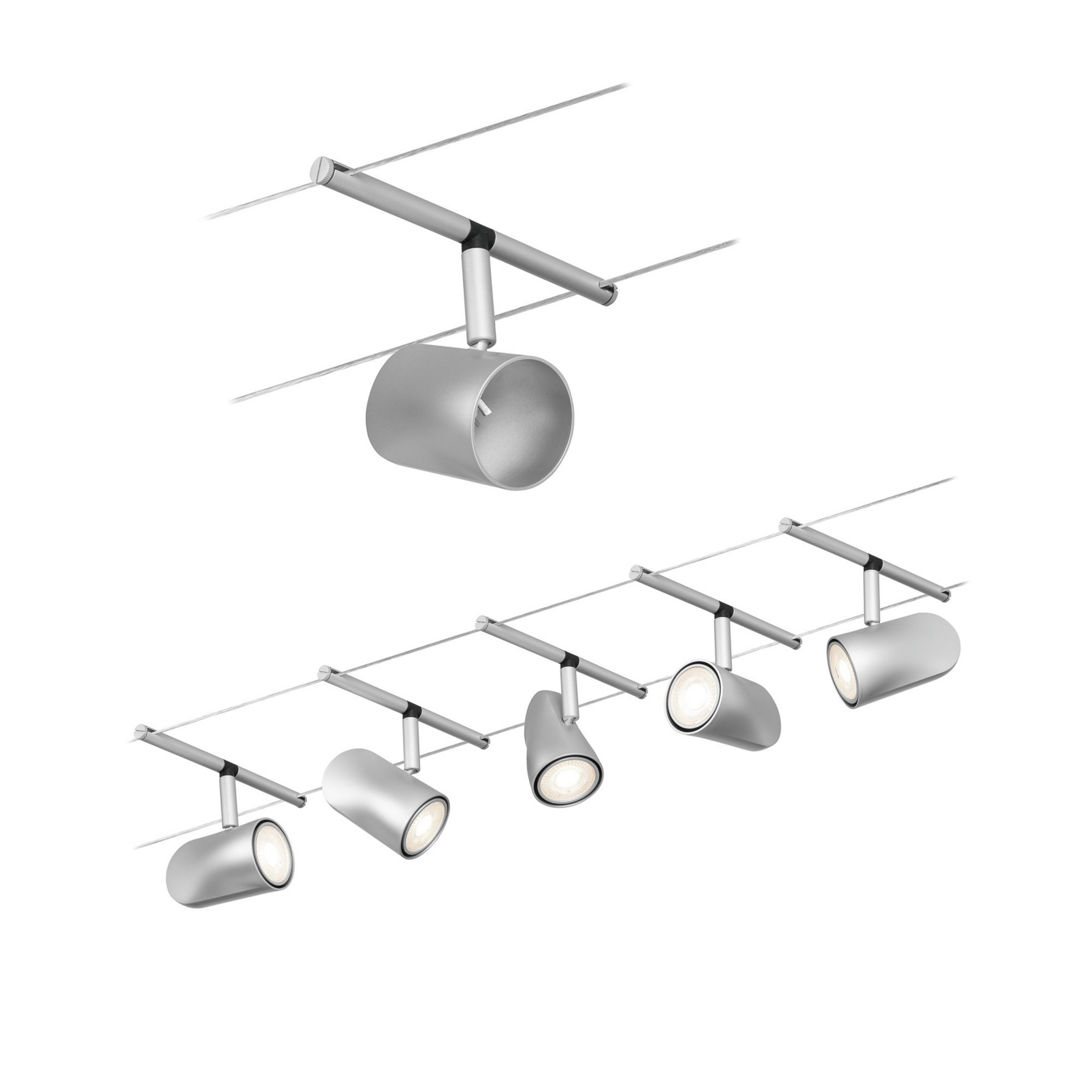 Paulmann Cup Seilsystem Basisset 5fl. chrom matt