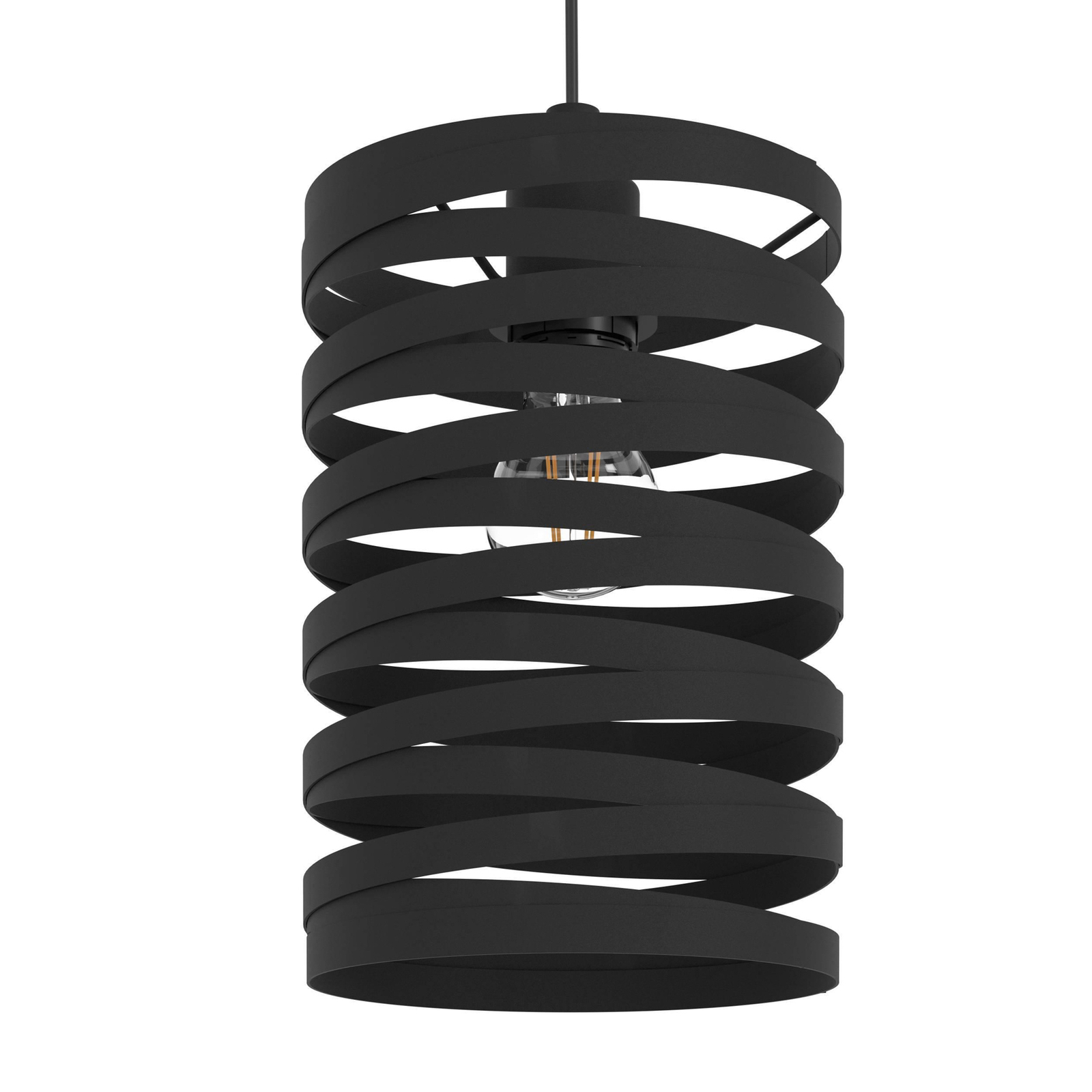 Cremella pendant light, length 94 cm, black, 3-bulb, steel