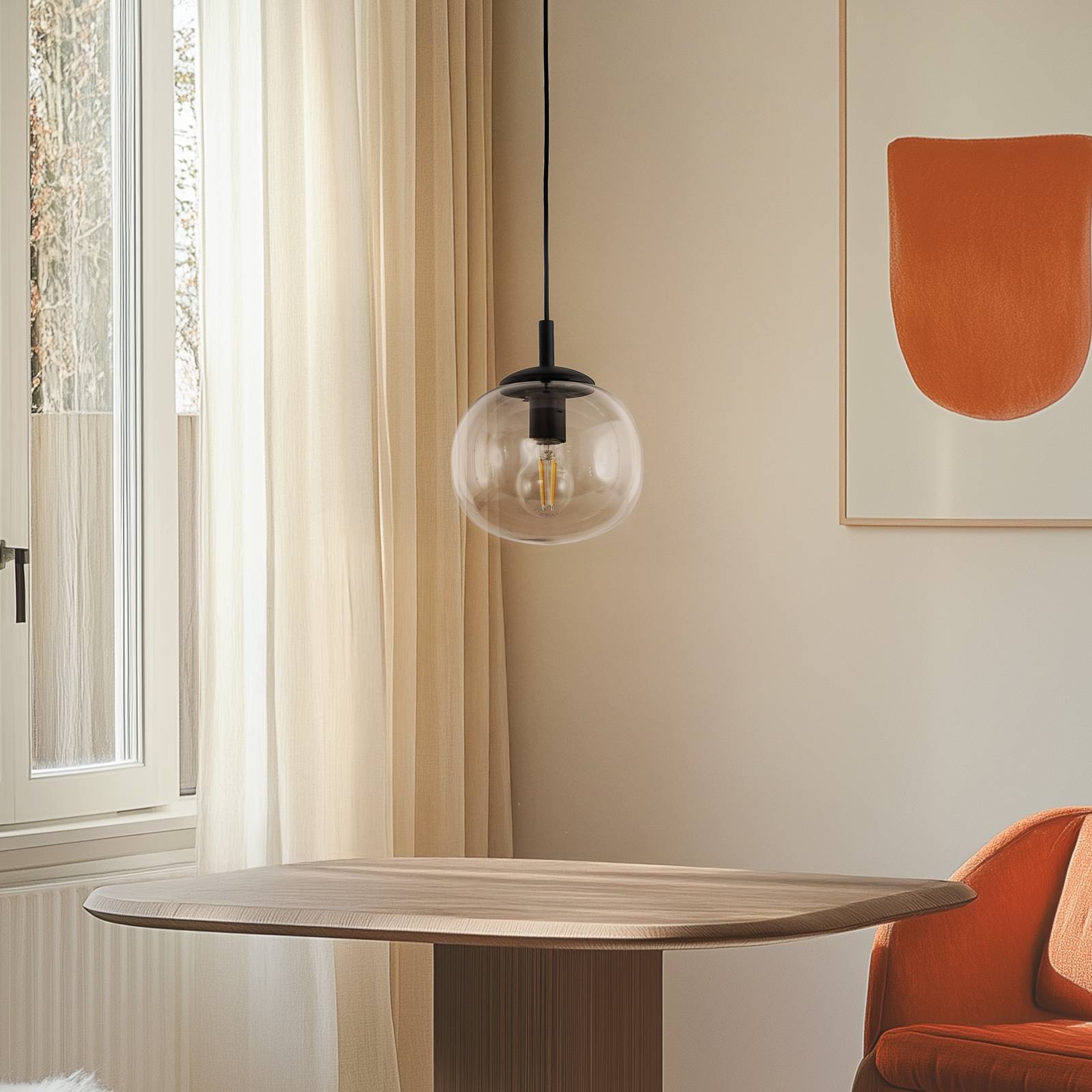 Lampa wisząca Vibe, brązowo-przezroczyste szkło, Ø 20 cm