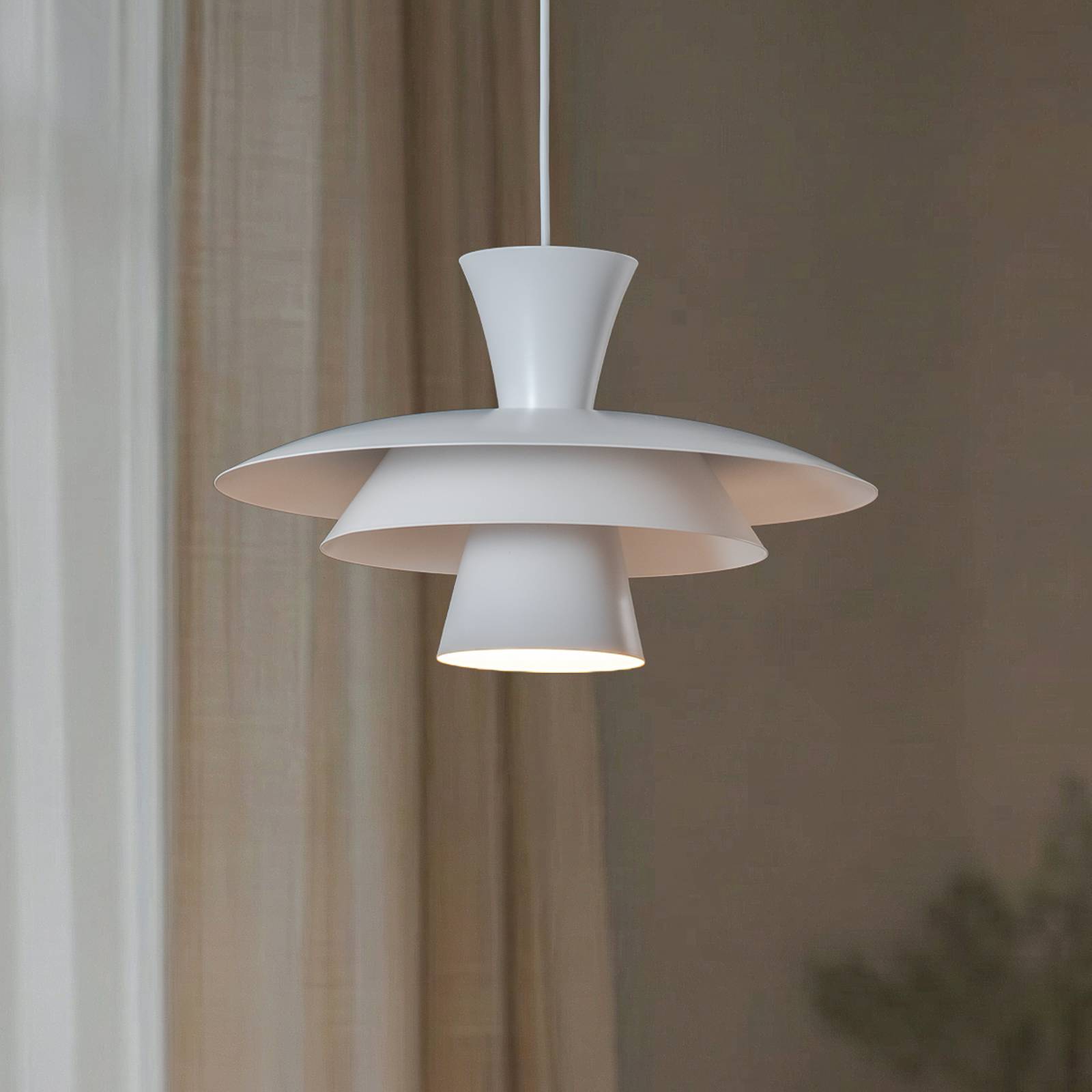 Luminex Suspension Plato, blanc, métal, Ø 38 cm, E27