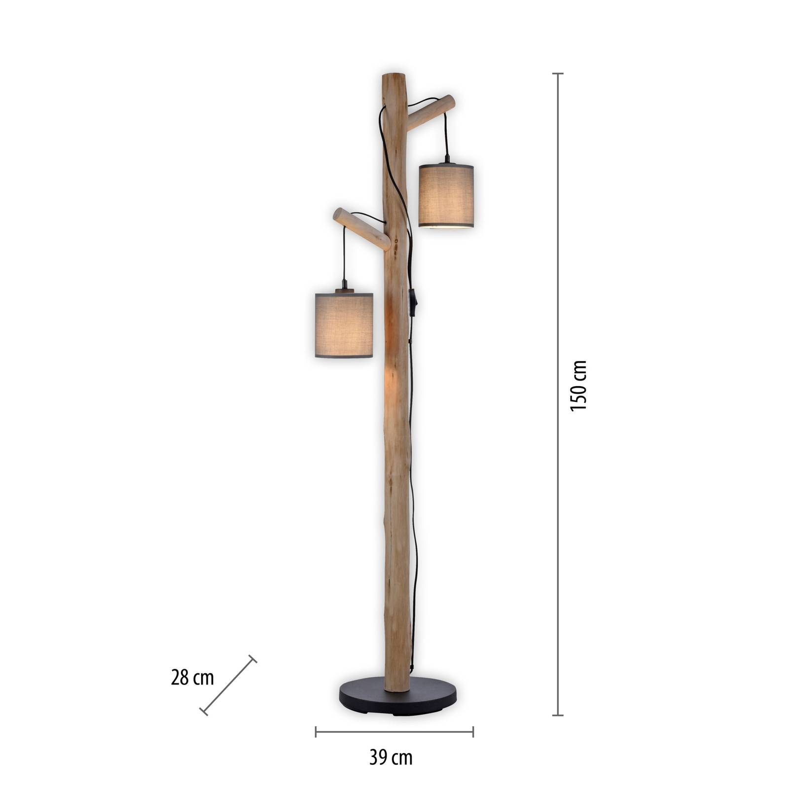 Lampa stojąca Green Tribu z papierowymi kloszami