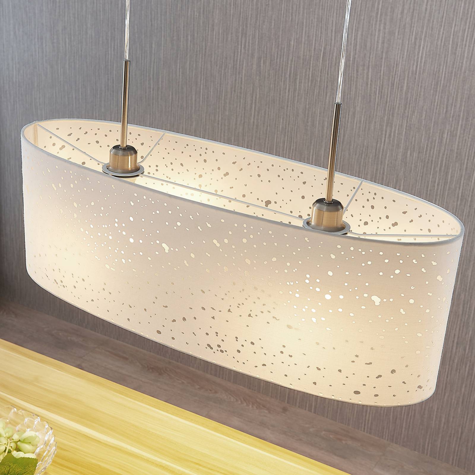 Lampa wisząca Umma, ażurowa, 2-punktowa, biała