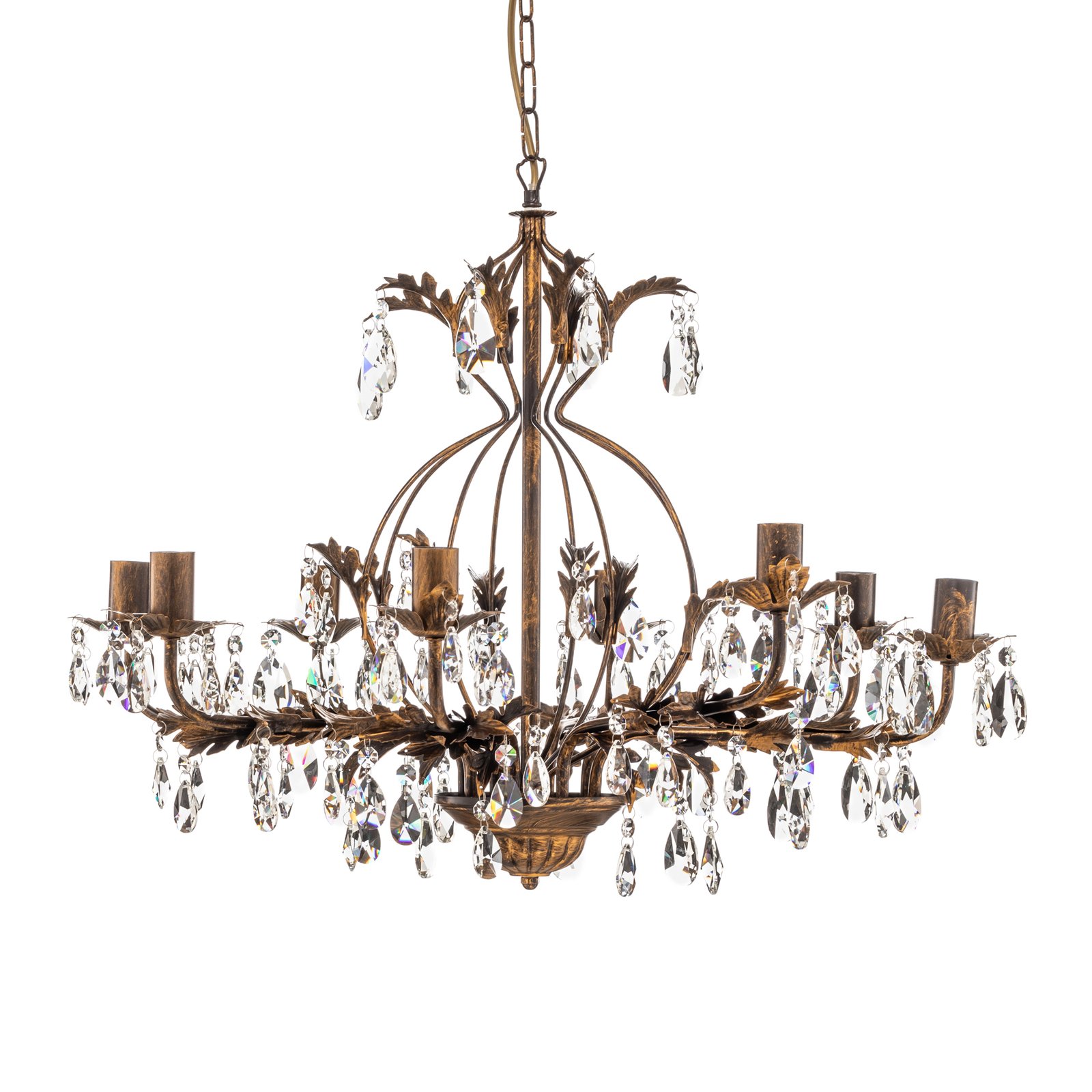 Kare chandelier 8-bulb bronze