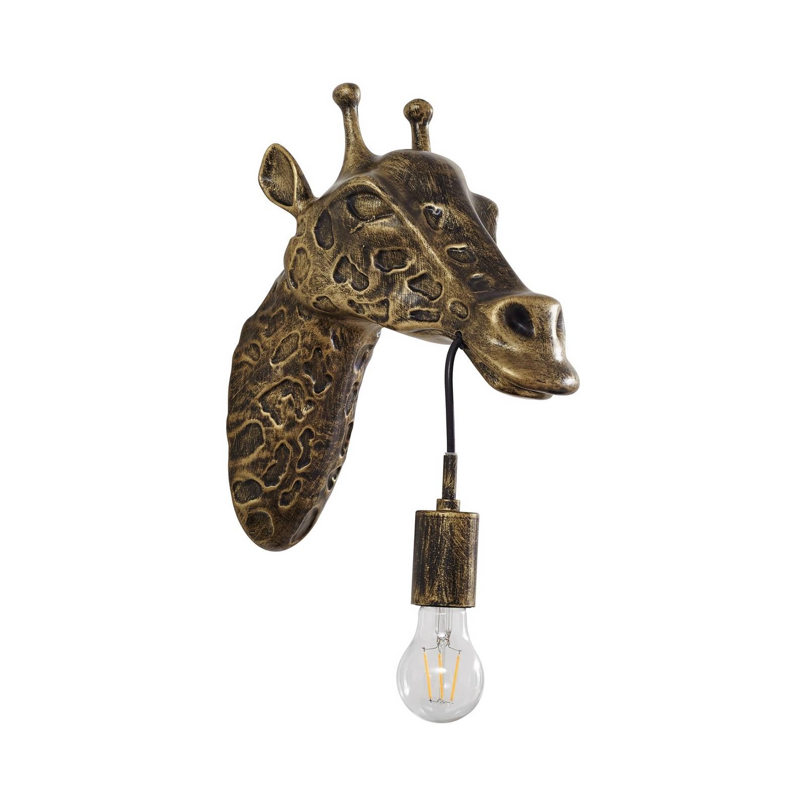 Lindby Wandleuchte Nirvathia, 35 cm, Giraffe, messingfarben