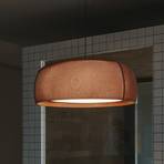 LEDS-C4 LED pendant light Gong, brown, dimmable, textile, steel