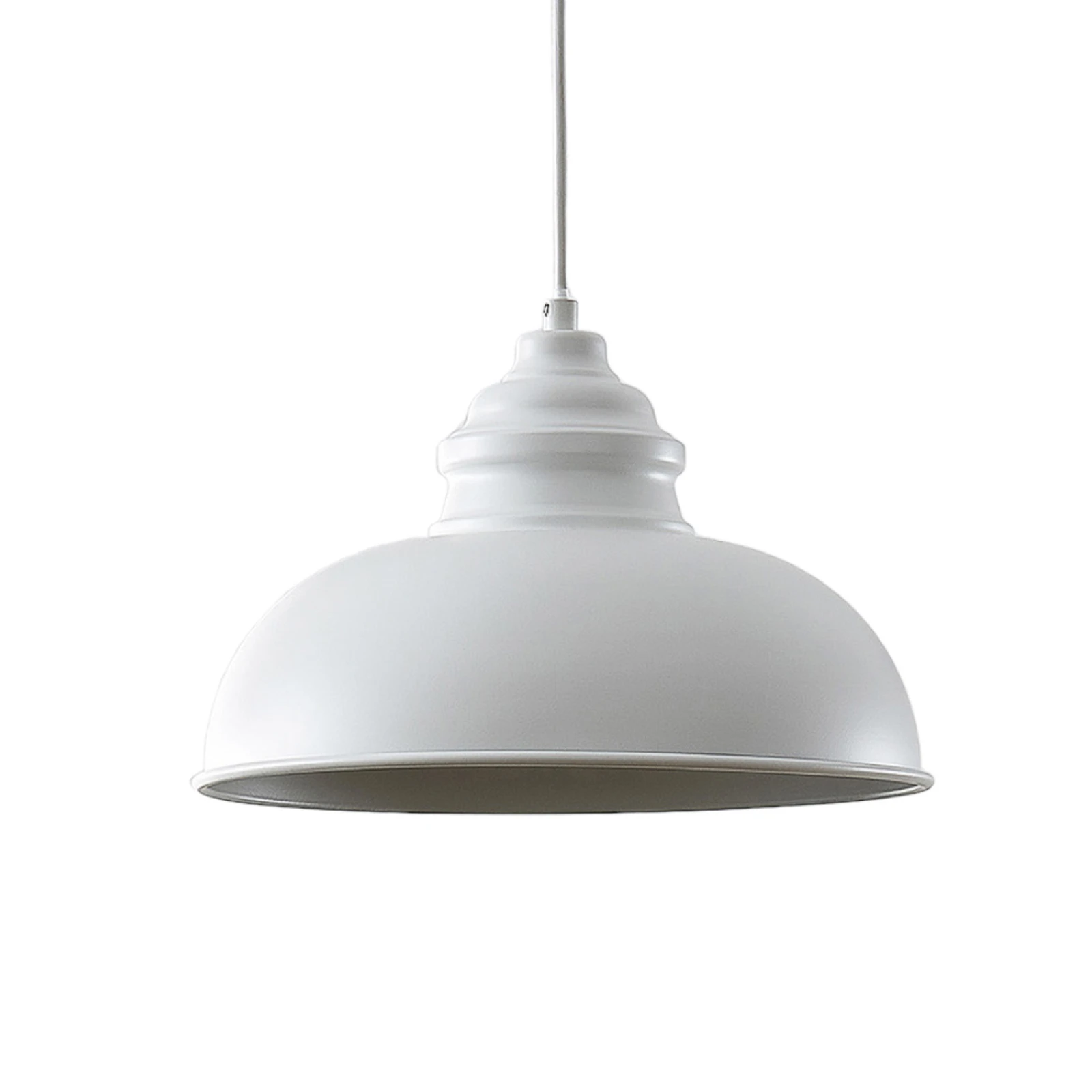 Lámpara colgante Lindby Cliona, blanca, metal, Ø 31 cm, E27