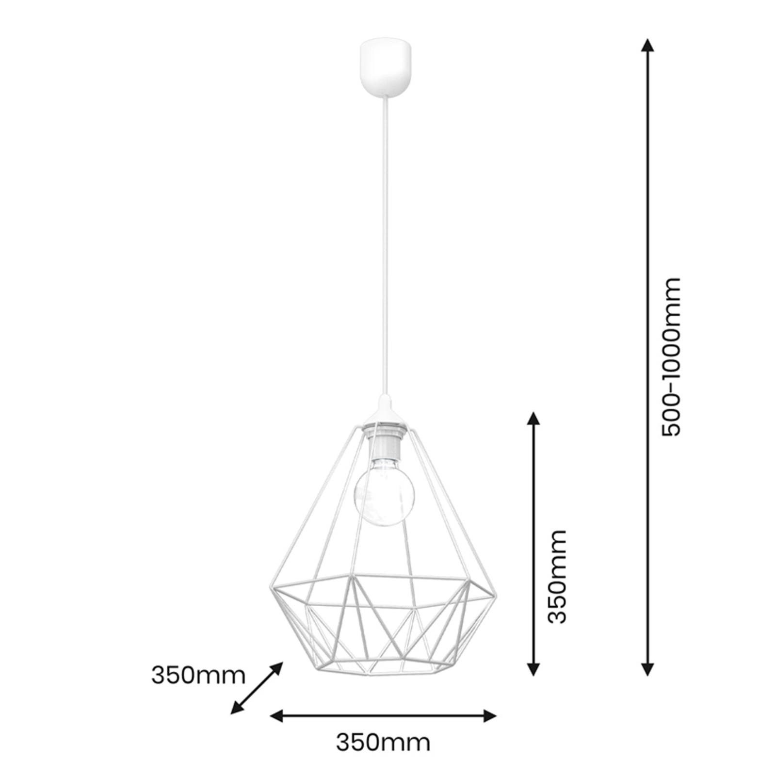 Hanglamp Basket, wit, 1-lamp