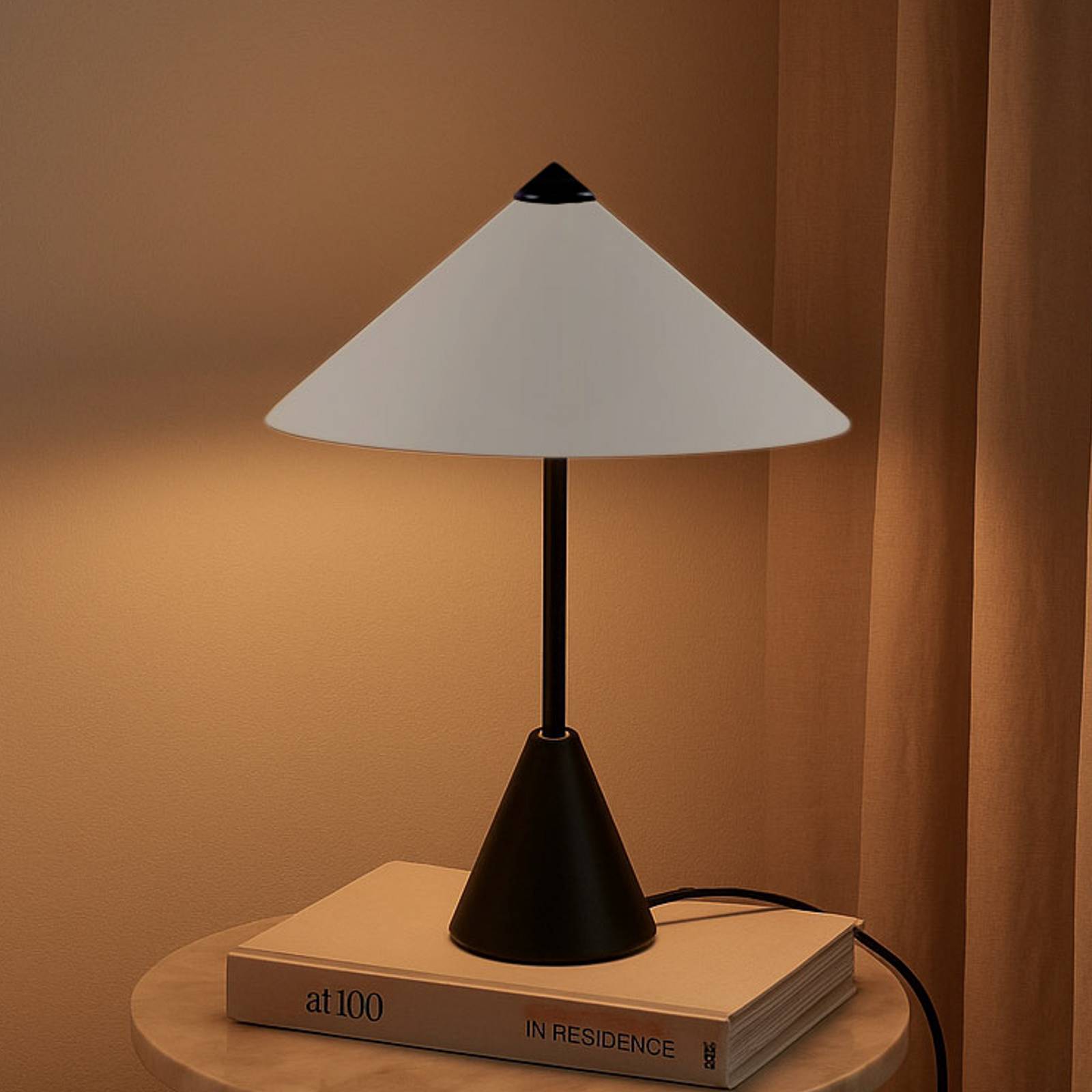 Lindby Tischleuchte Norvik, Höhe 35 cm, schwarz/grau, Metall günstig online kaufen