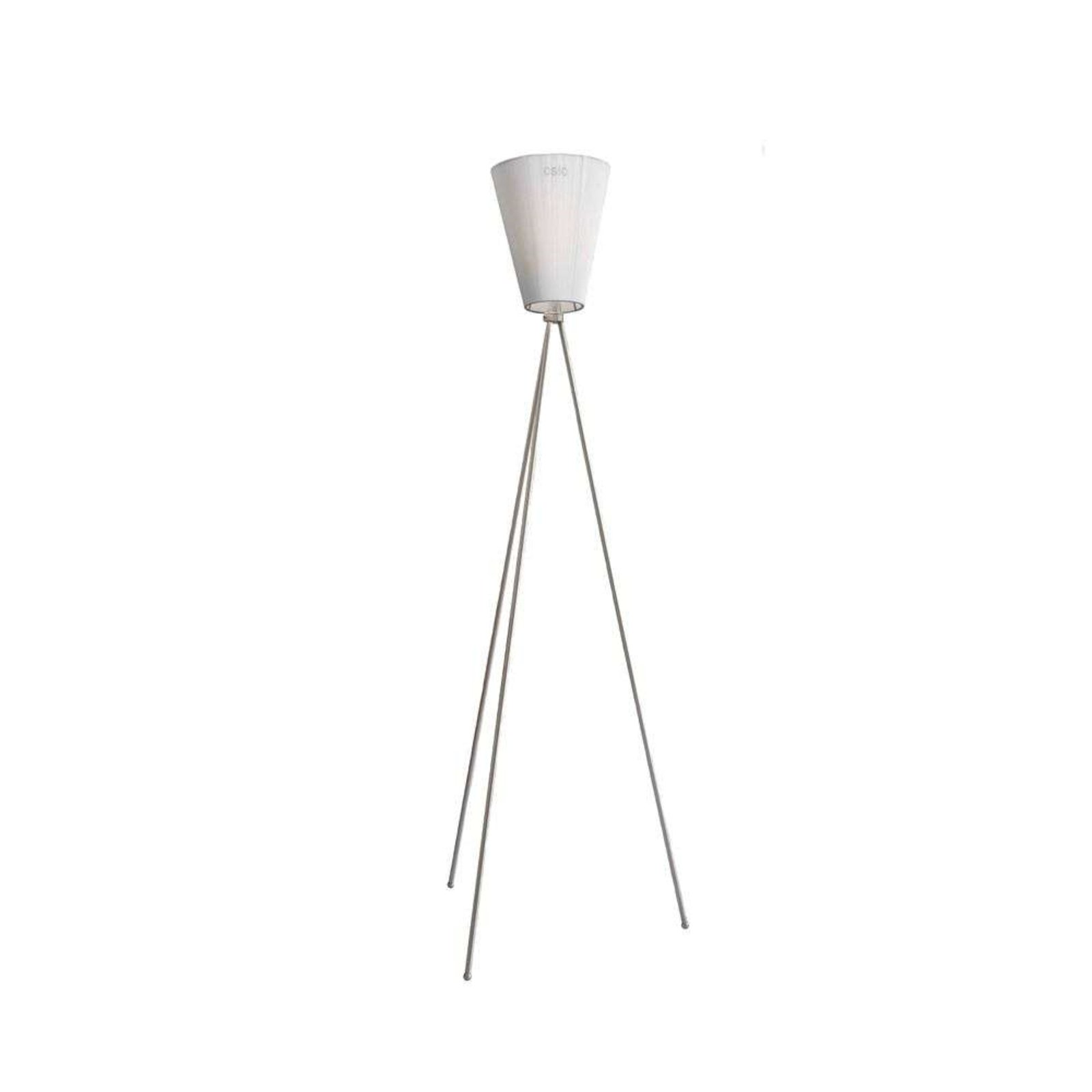 Oslo Wood Floor Lamp Steel/White - Northern