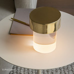 FLOS LED-Akkutischleuchte Last Order, glatt, Glas, IP20