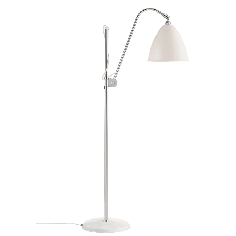 GUBI – Bestlite BL3 Golvlampa Ø21 Krom/Matt Vit