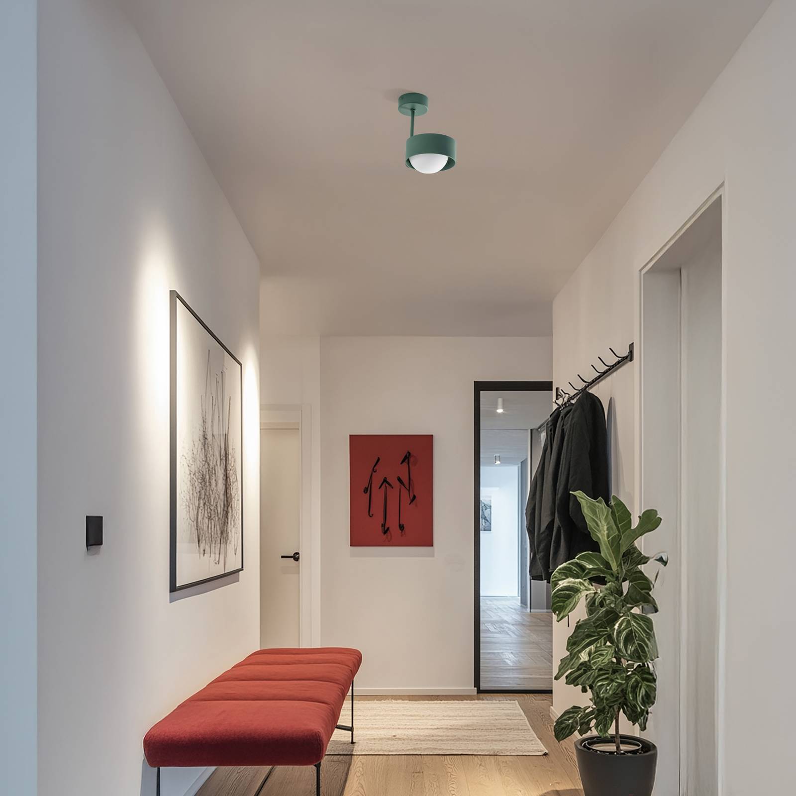 Lampa sufitowa Mado, 1-punktowa, zielona
