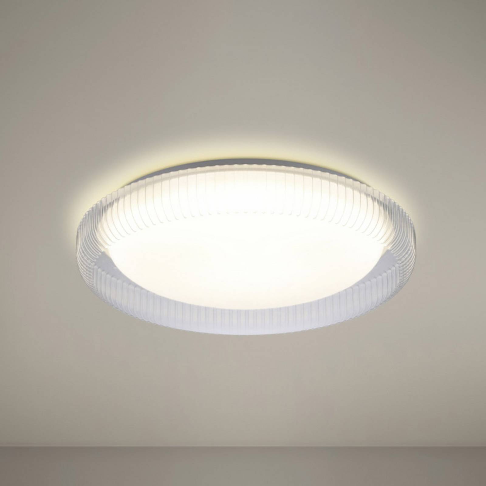 Lampa sufitowa LED EGLO MONTEDORO, przezroczysta/biała, Ø 40 cm, CCT