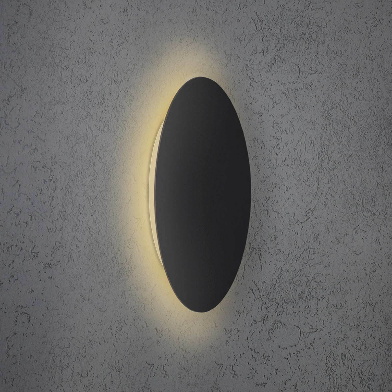 Escale Blade LED-væglampe, mat sort, Ø 44 cm