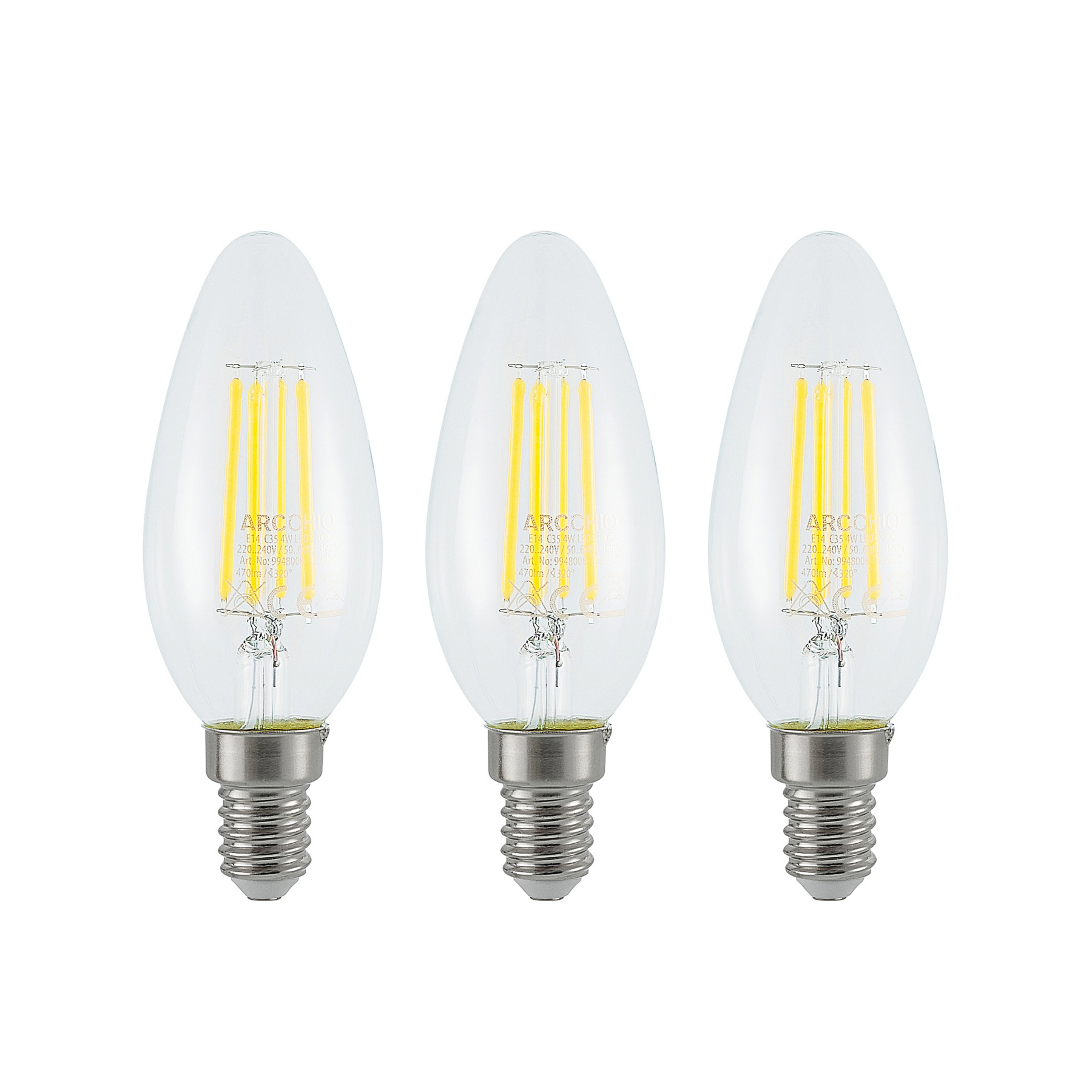 Ampoule LED à filament E14 4 W 827 3-step-dim x3