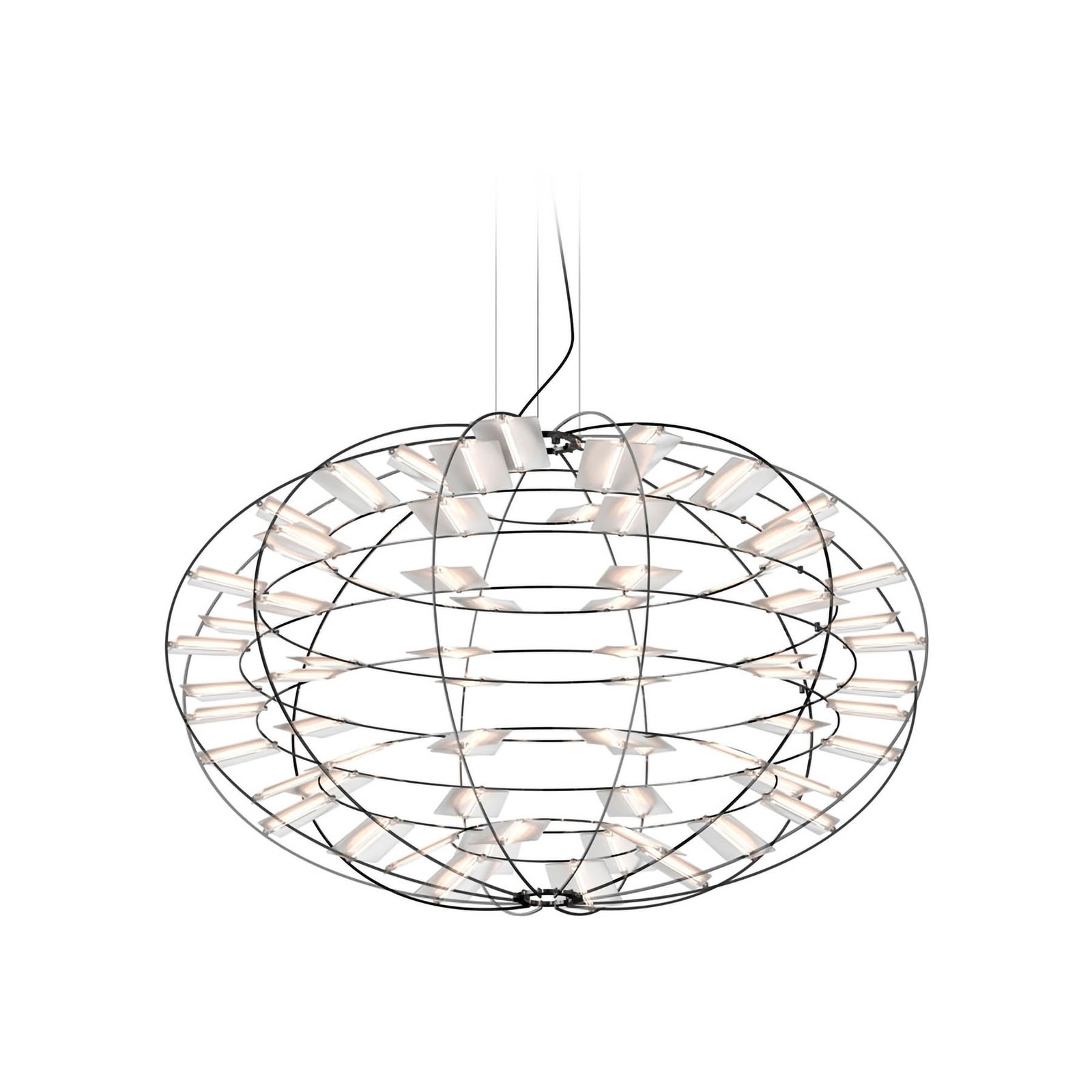 Nemo LED hanglamp Chloris, nikkelkleurig, Ø 90 cm