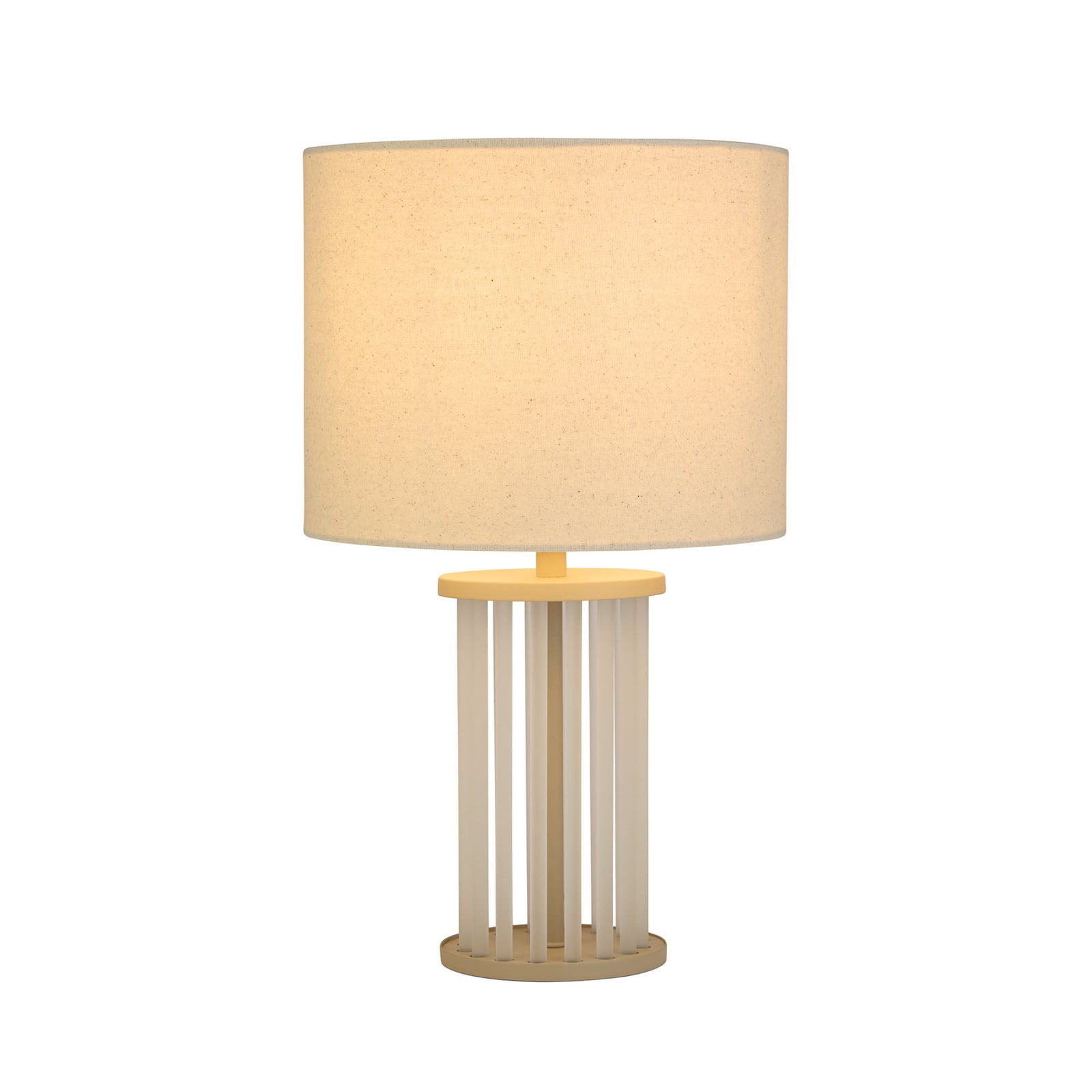Tischleuchte Swizzle, beige, Glas, Textil, Höhe 42 cm, E27