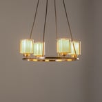 Lustre Ressa Ø 59 cm latão antigo, 4 luzes.