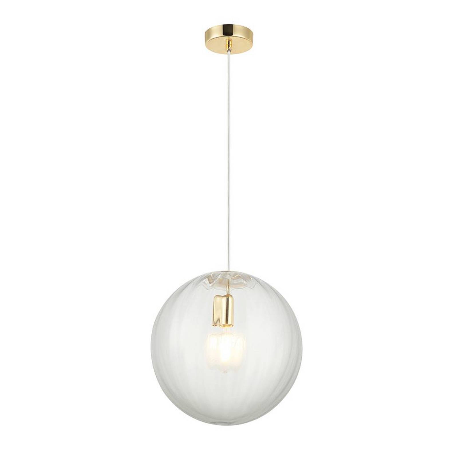 Hängeleuchte Diana, klar/goldfarben, Ø 30 cm, Glas