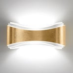 Ionica LED wall lamp, steel, gold leaf decoration